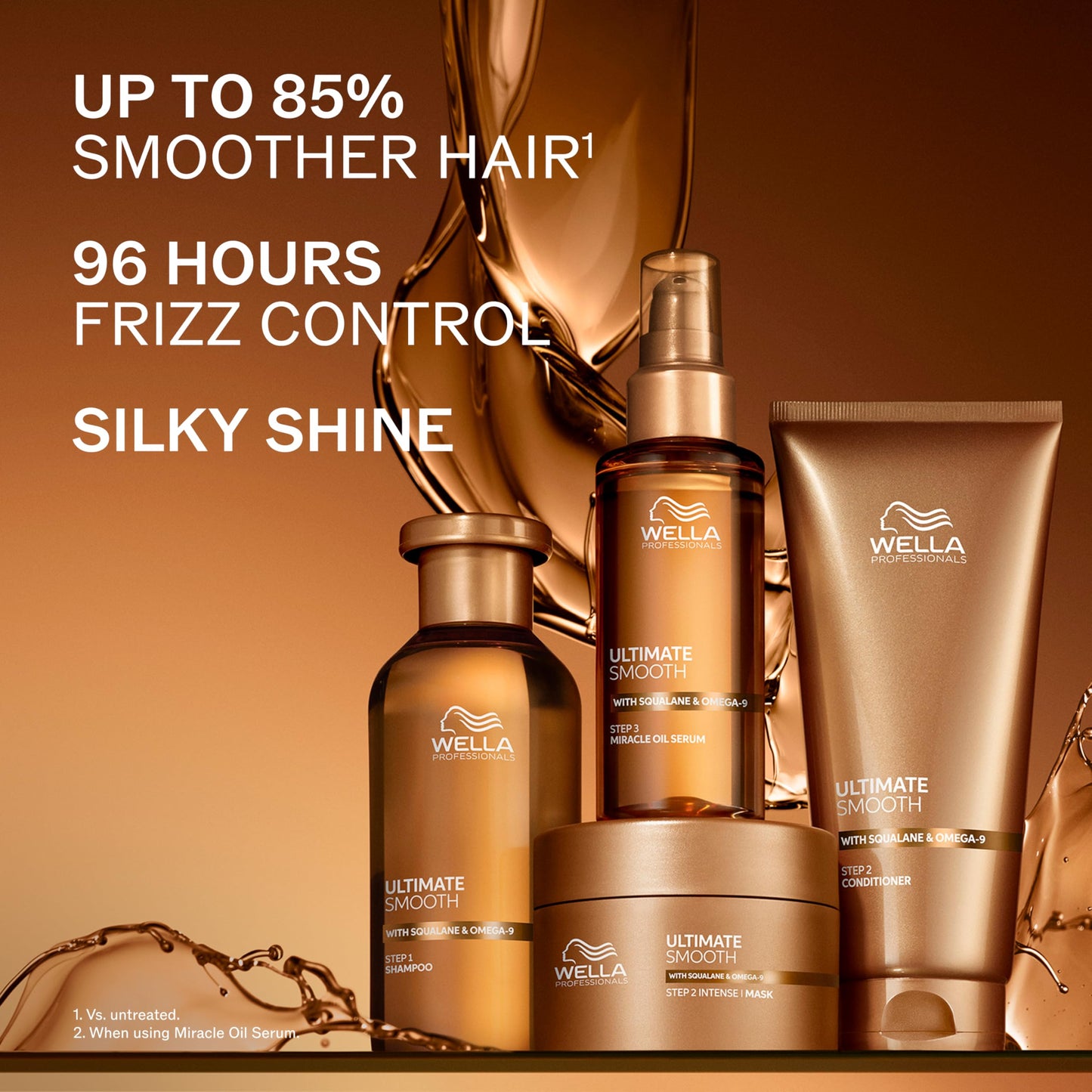 Dark Red Wella Professionals ULTIMATE SMOOTH Intense Mask | Nourishing Treatment for Dry & Frizzy Hair | With Squalane & Omega 9 | 5 Fl Oz