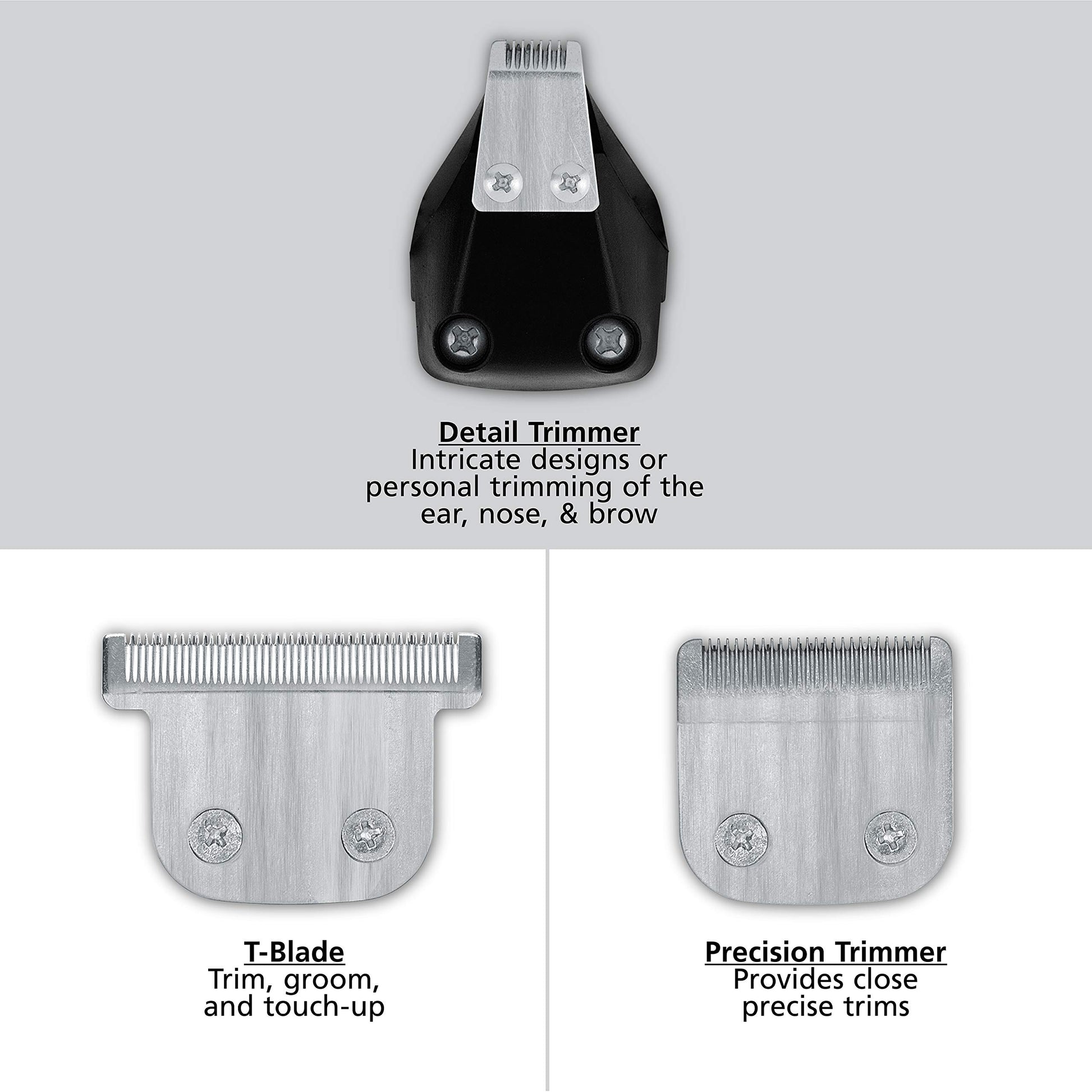 Light Gray Wahl PowerPro Corded Detailer Trimmer Kit for Mens Grooming – for Beard, Mustache, Stubble, Ear, Nose, & Body Grooming – Model 9686