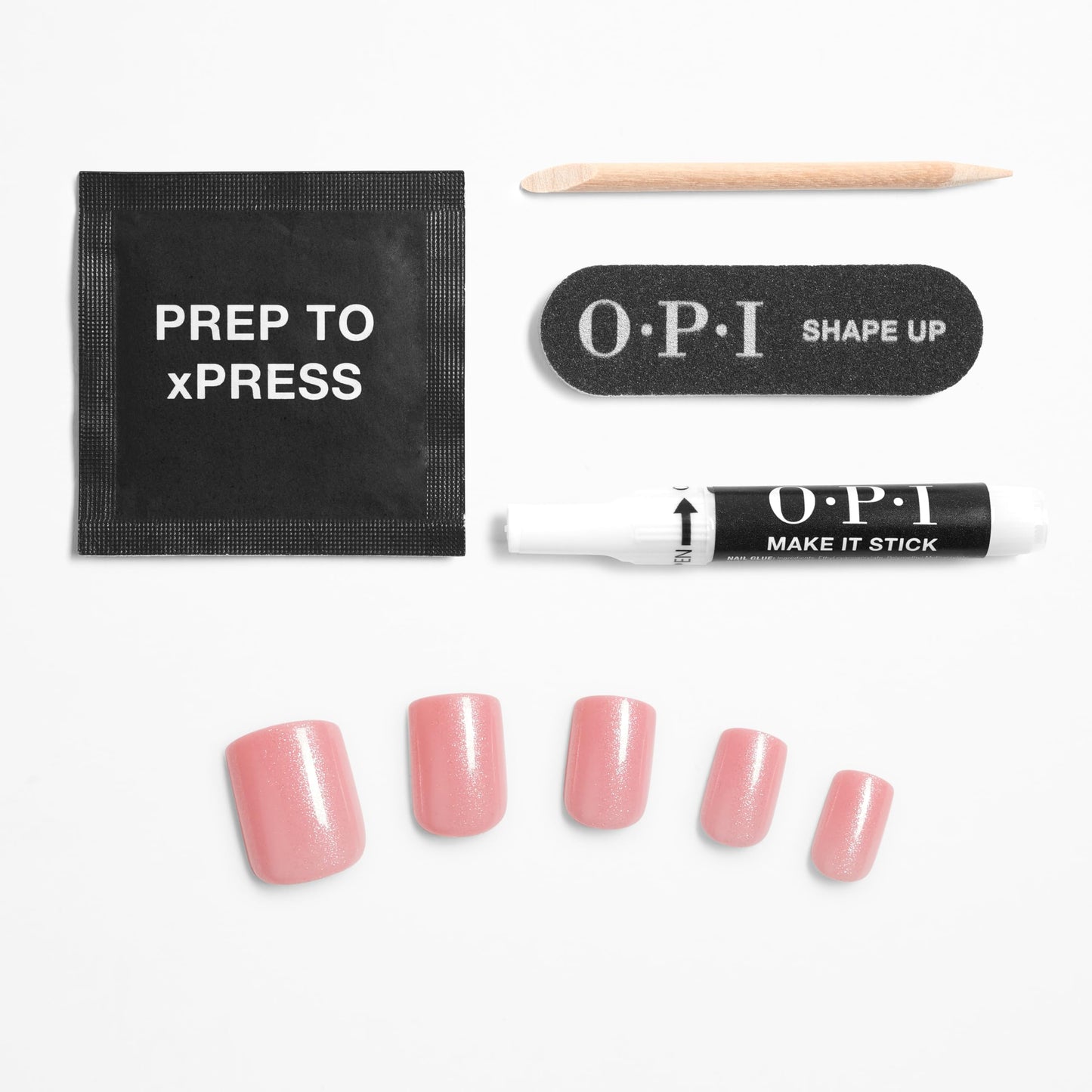 White Smoke OPI On Point Princesses Rule! | Short Squoval Pink Shimmer Press On Nails | 30 Count with Nail Glue | Long Lasting, Reusable, Non-damaging