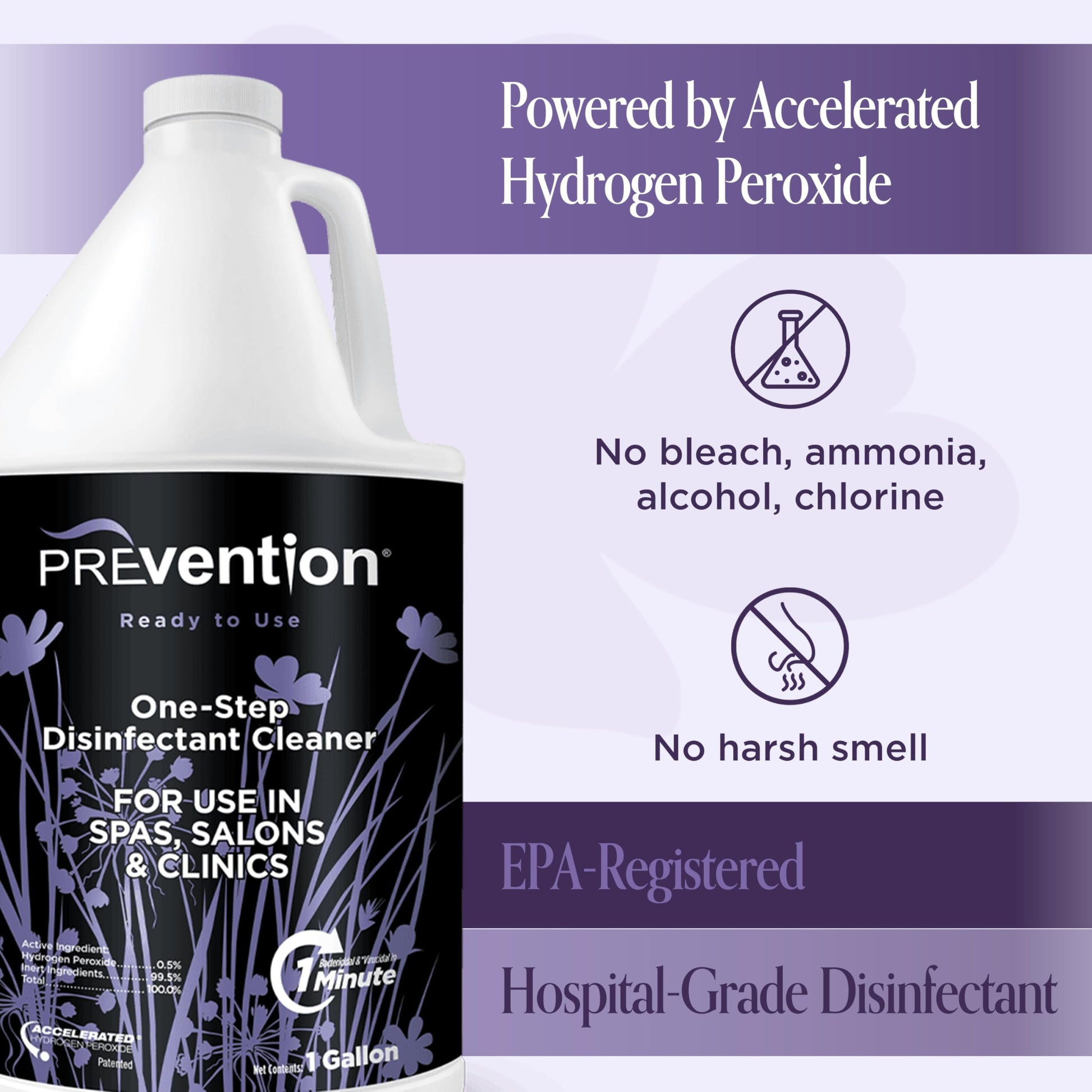 Lavender Prevention Ready-To-Use Disinfectant Cleaner – Surface Disinfecting & Cleaning Solution for Salons, Spas, Clinics – Hospital Grade, Gallon Refill – 1 Gallon (1 Pack)
