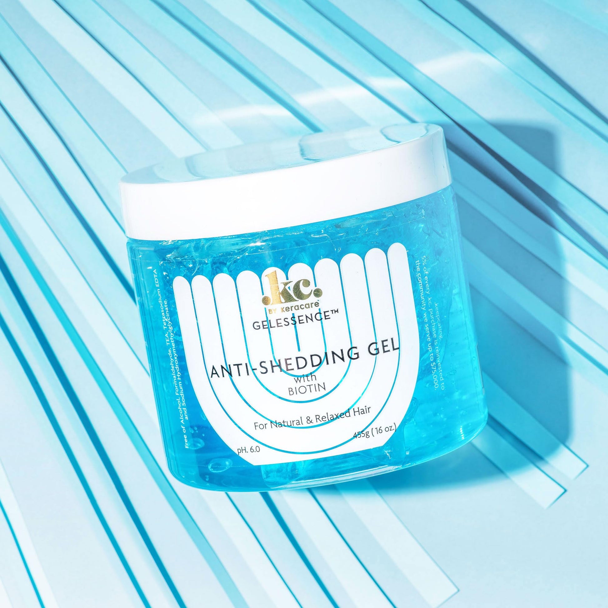 Pale Turquoise KeraCare GelEssence Anti-Shedding Gel - 16 ounce - with Biotin - Reduces Shedding and Breakage - Vegan - Flake Free - Adds Shine - Crunch Free - Nonstick Formula
