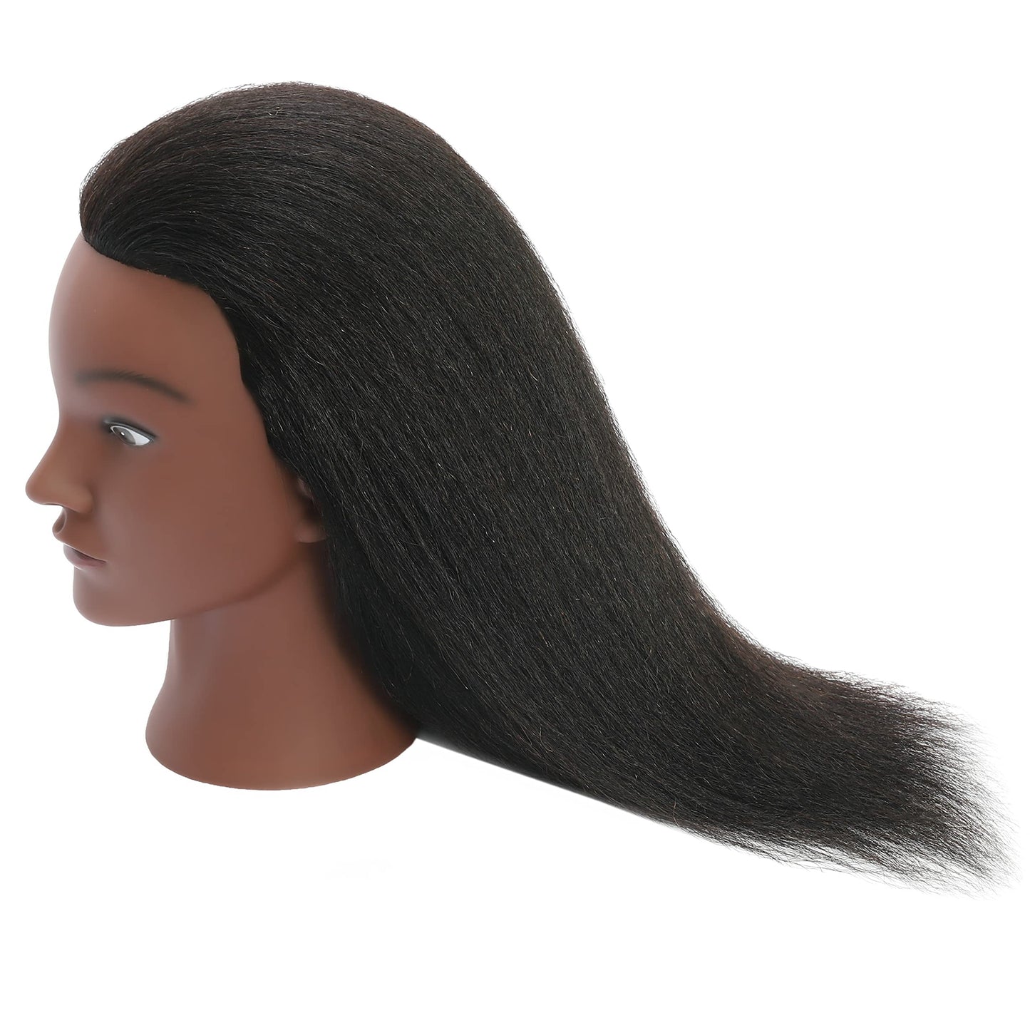 White Smoke TIANYOUHAIR Mannequin Head 100% Human Hair Cosmetology Manikin Doll Training Head with Stand for Hairdresser Practice Braiding Styling Coloring Bleaching Dyeing Cutting Updos Display