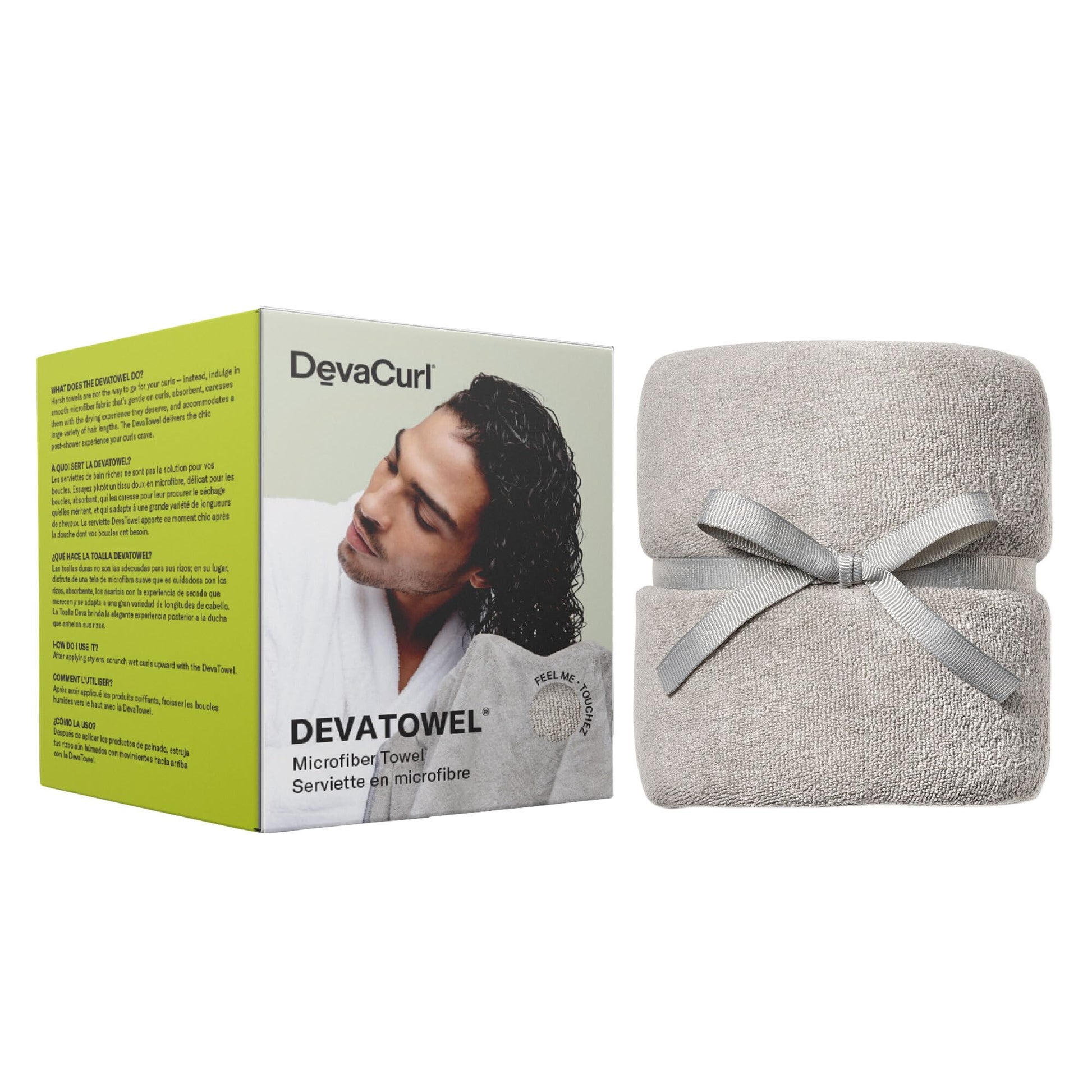 Gray DevaCurl Microfiber Anti-Frizz Hair Towel | Gently Dries | Gray