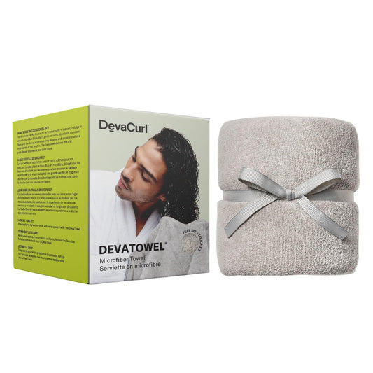 Gray DevaCurl Microfiber Anti-Frizz Hair Towel | Gently Dries | Gray