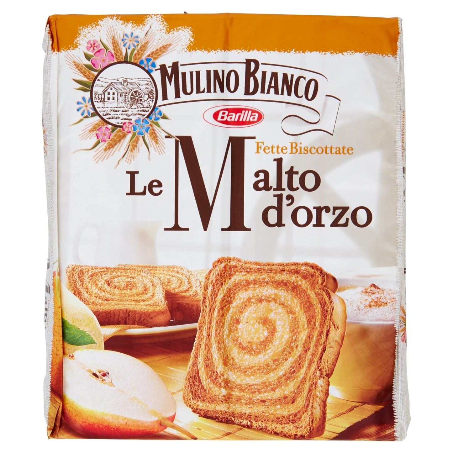 Lavender Mulino Bianco: " Le Malto d'orzo " Fette Biscottate 32 count - Rusks Malt Barley. Italian Toast - 11.11 Oz (315g) Pack of 2