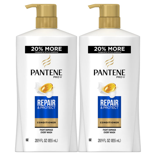 White Smoke Pantene, Sulfate Free Conditioner, Pro-V Repair and Protect for Damaged Hair, 28.9 fl oz, Twin Pack
