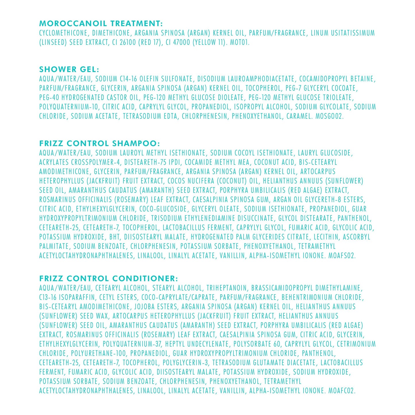 Light Cyan Moroccanoil Holiday Frizz Hair Set