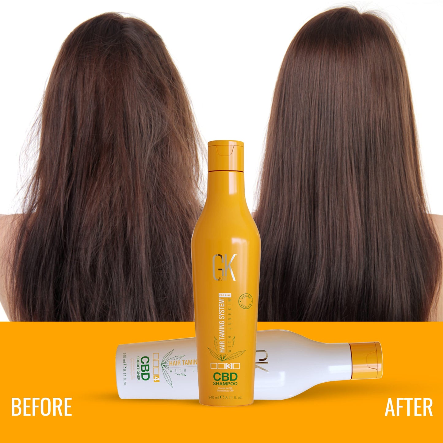 White Smoke GK HAIR Hemp Shampoo and Conditioner Sets Hydrating Strengthening Color Treated Damaged Repair Provides Nourishing & Shine Natural Organic Vegan Sulfate Paraben Free (Duo)