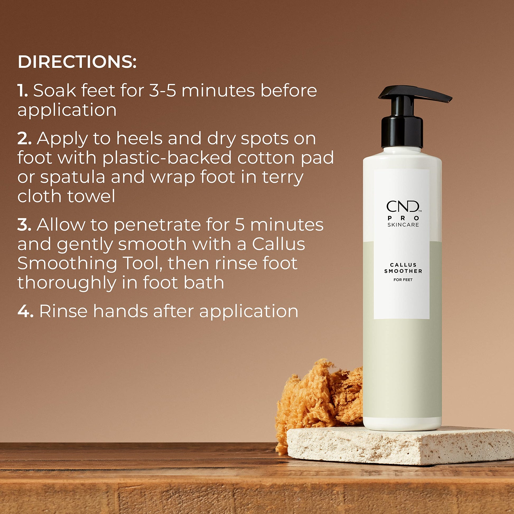 Rosy Brown CND Pro Skincare Callus Smoother for Feet, Softens Skin on Heels, For Dry Skin, Unscented, 10.1 Fl Oz
