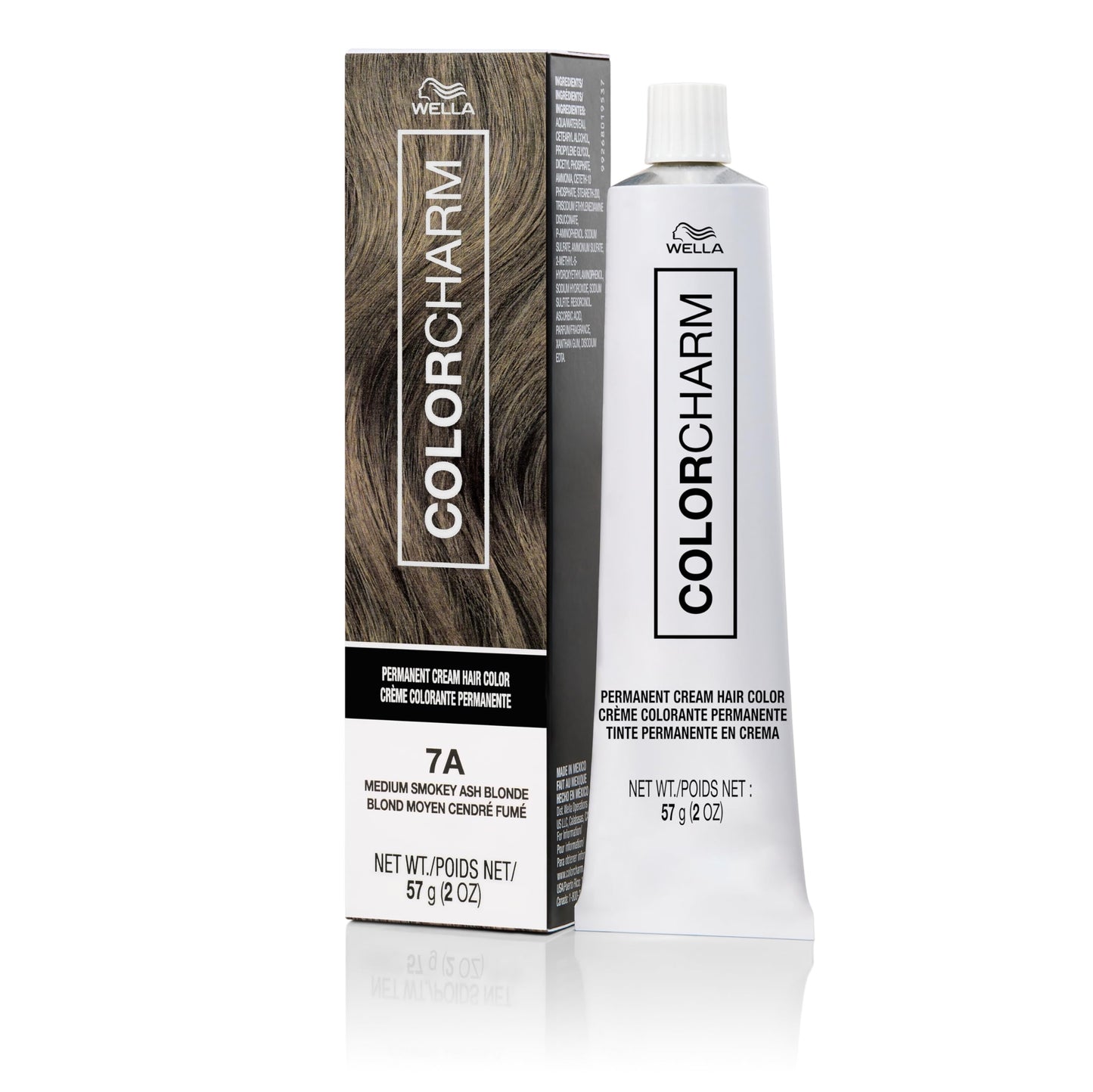 Lavender COLORCHARM Permanent Cream Hair Color, 7A Medium Smokey Ash Blonde, 2 oz.