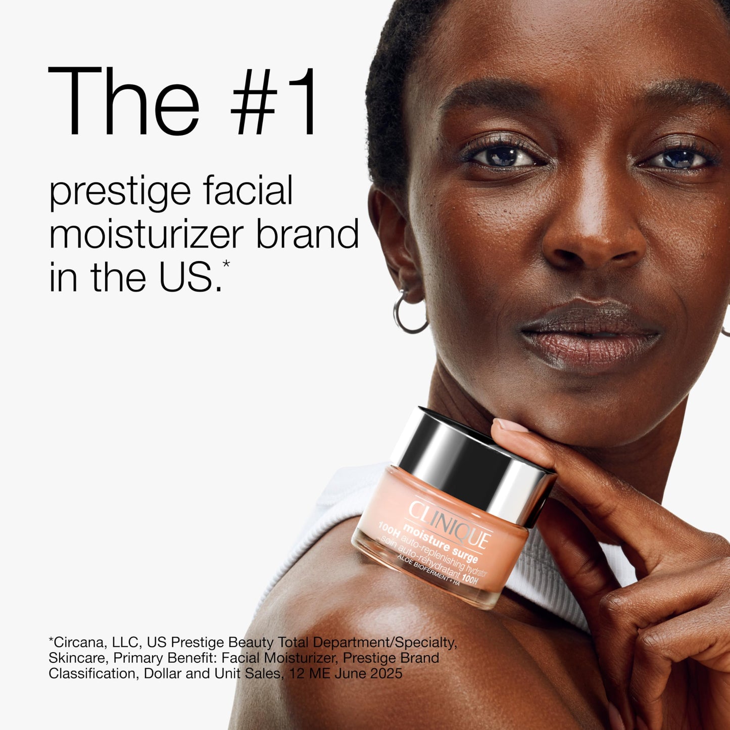 White Smoke Clinique Moisture Surge 100H Auto-Replenishing Hydrator Oil Free Face Moisturizer | With Hyaluronic Acid, Aloe Bioferment and Vitamins C + E | Hydrating + Moisturizing, Mini Travel Size, 0.5 Fl Oz
