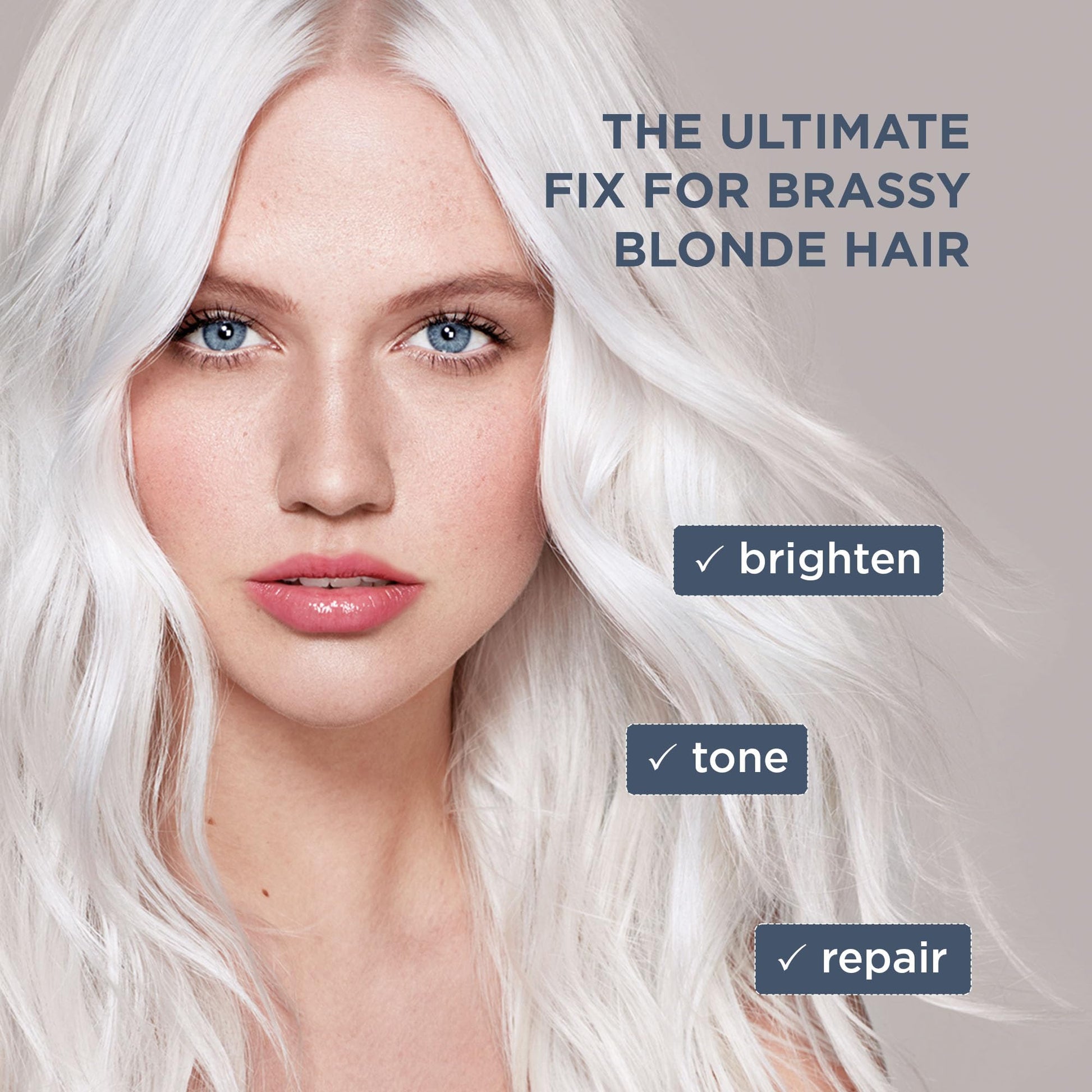 Gray Jerome Russell Bblonde Ice White Post Blonding Toner - Semi Permanent Hair Dye Kit for Pre Lightened & Blonde Hair with Brazil Nut Oil, No Ammonia & Vegan