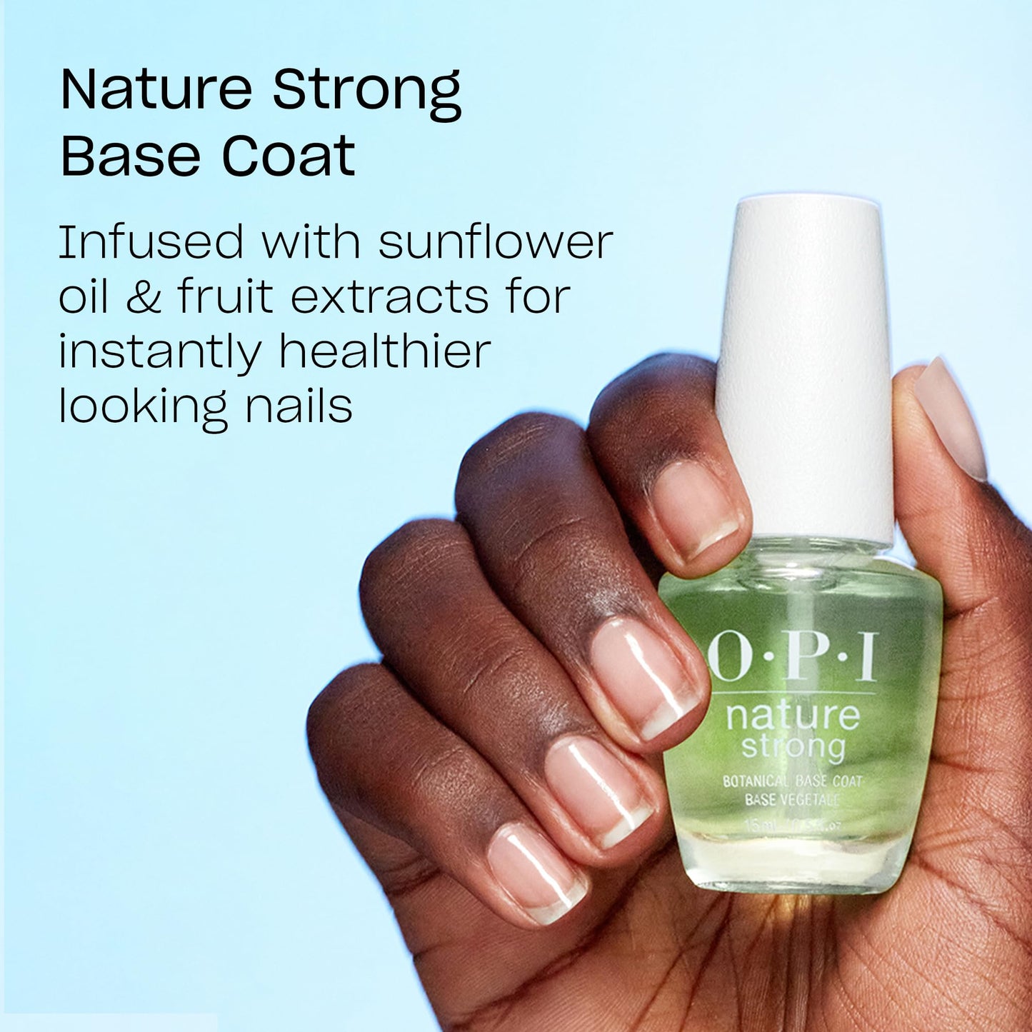 Light Cyan OPI Nature Strong Simply Radishing | Opaque Dark Pink Crème Natural Origin Nail Polish | Plant Based, Vegan, Cruelty Free