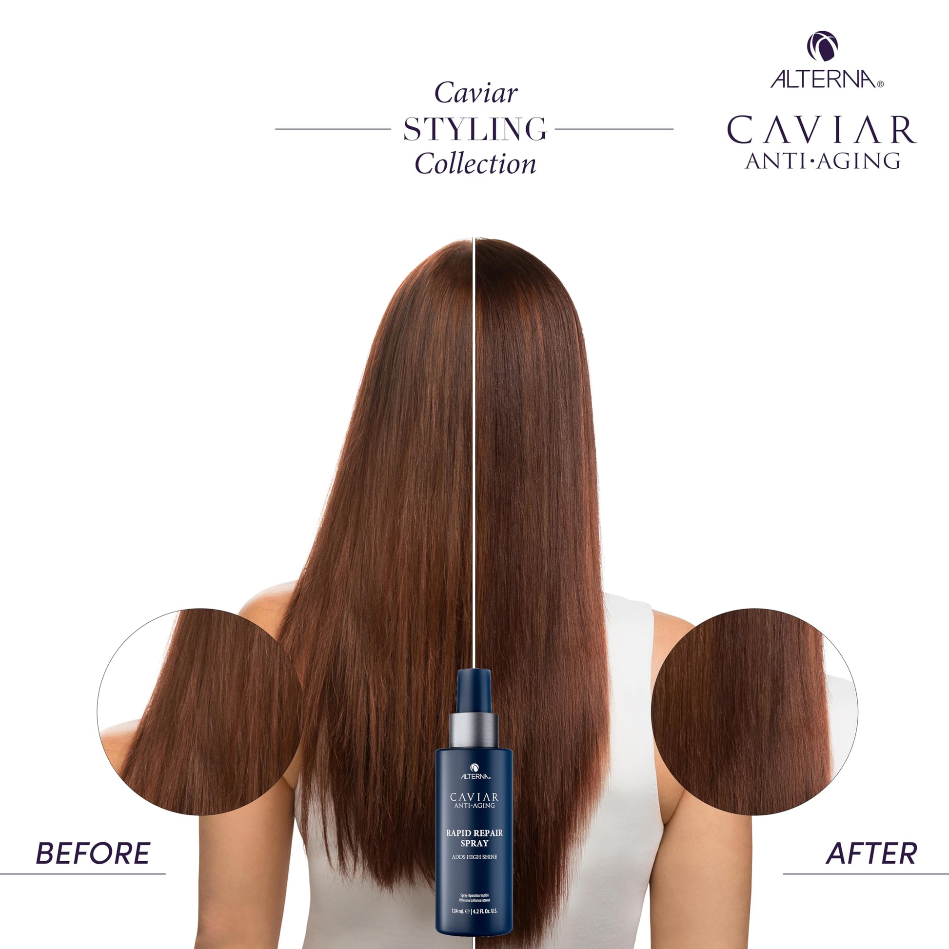 White Smoke Alterna Caviar Anti-Aging Professional Styling Rapid Repair Shine Spray, 4.2-Ounce (2-Pack)
