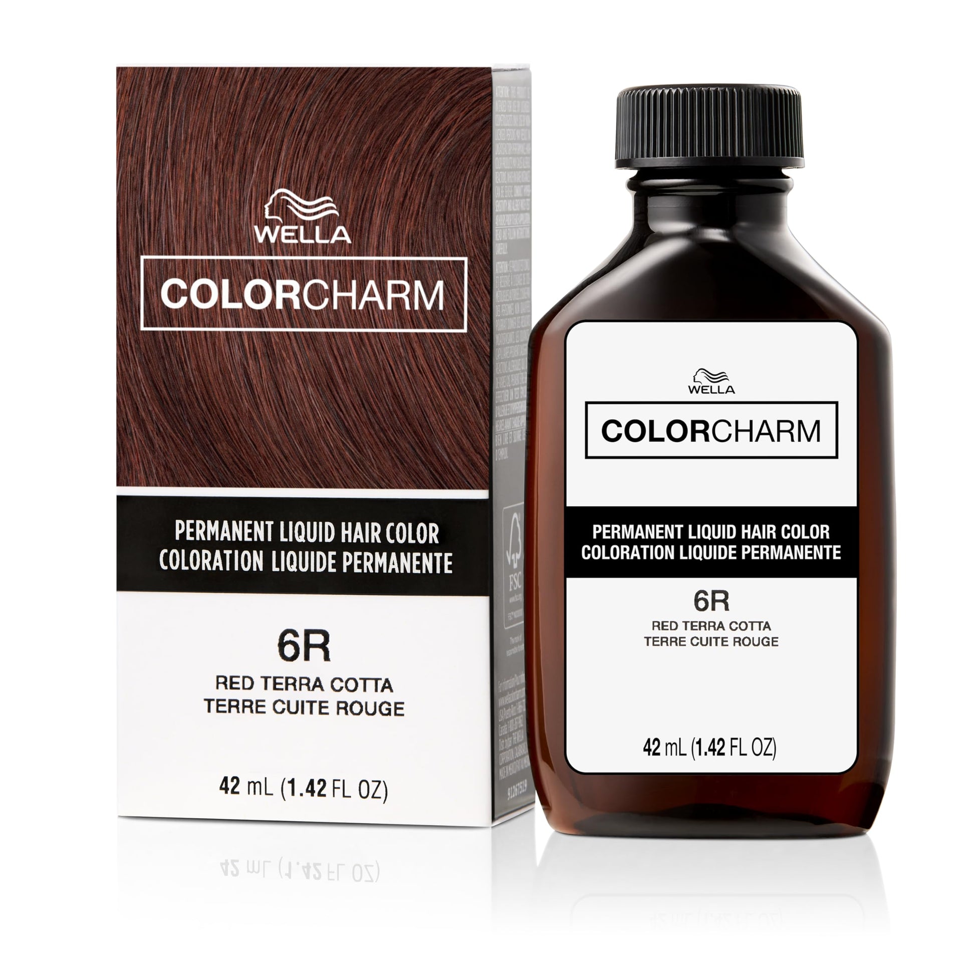 White Smoke COLORCHARM Permanent Liquid Hair Color | 6R Red Terra Cotta | Up to 100% Gray Coverage | 1.42 Fl Oz