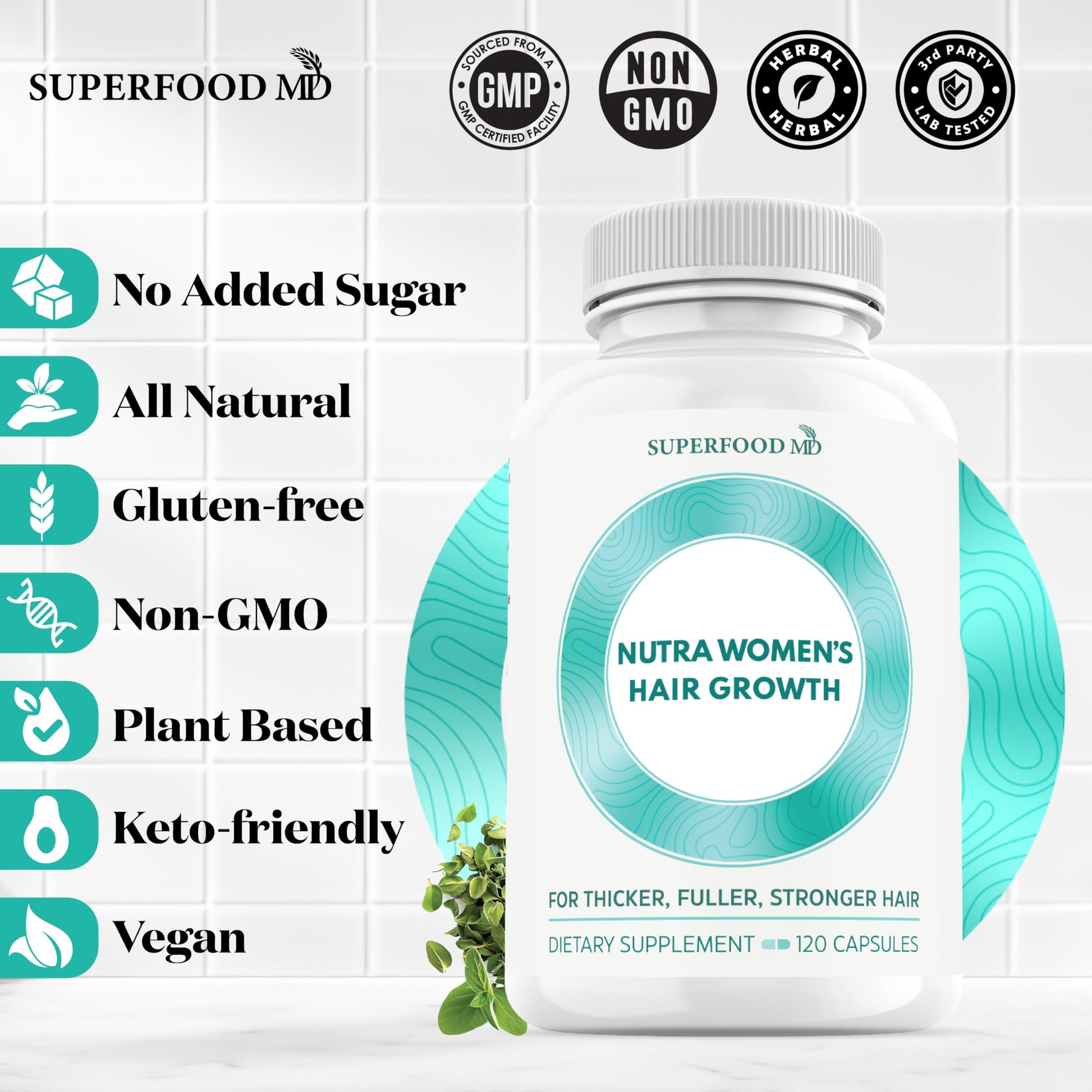 White Smoke Women's Balance Hair Growth Supplements, Ages 45 and Up, Customer Proven for Visibly Thicker Hair and Scalp Coverage, Soy-Free, Made with 26 Ingredients including Beta Carotenes - 2 Month Supply