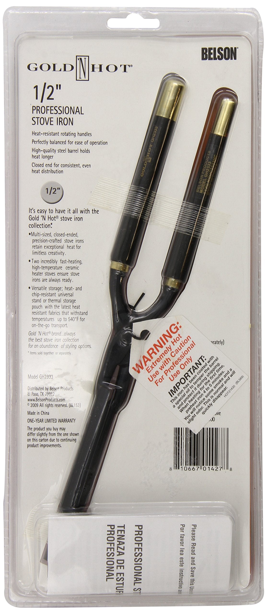 Gray Gold 'N Hot Professional Stove Iron, 1/2 Inch