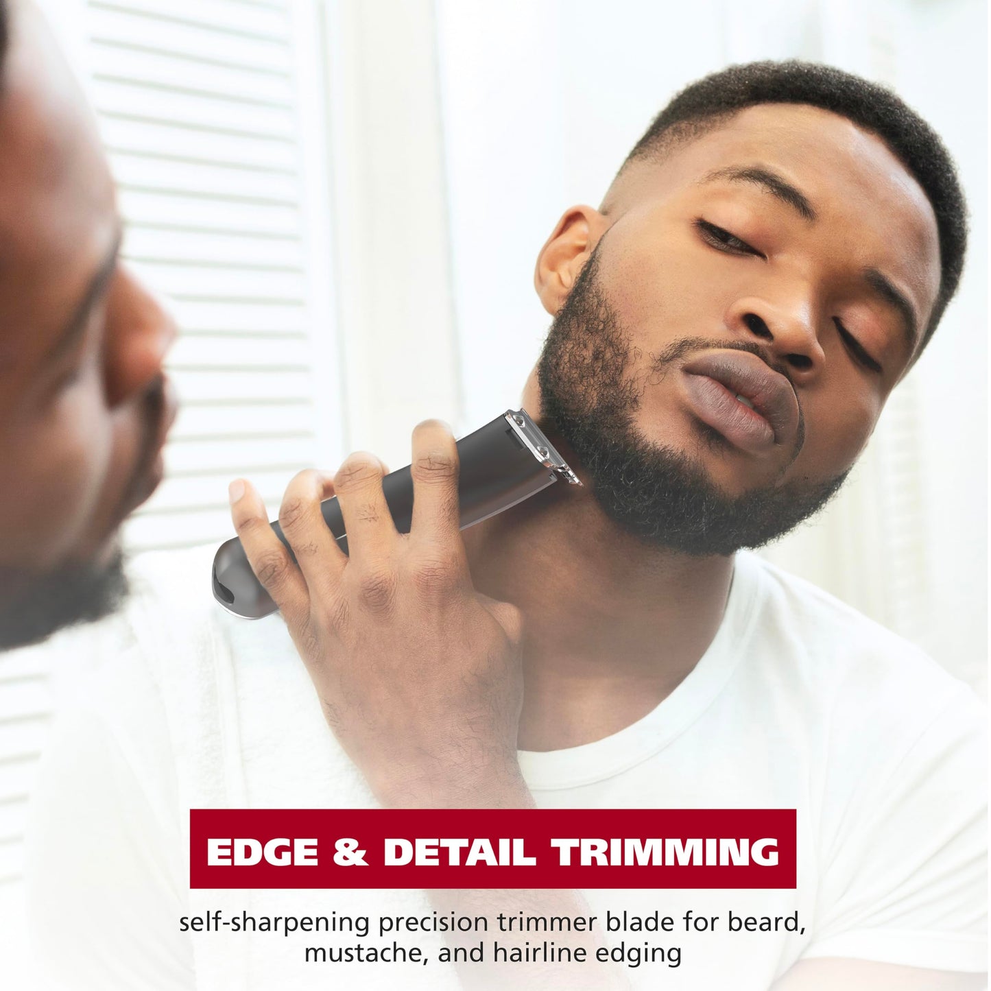 White Smoke Wahl Lithium-Ion Cordless Rechargeable Edge & Detail Shaver and Beard Trimmer for Men with USB Charging – Model 3025950