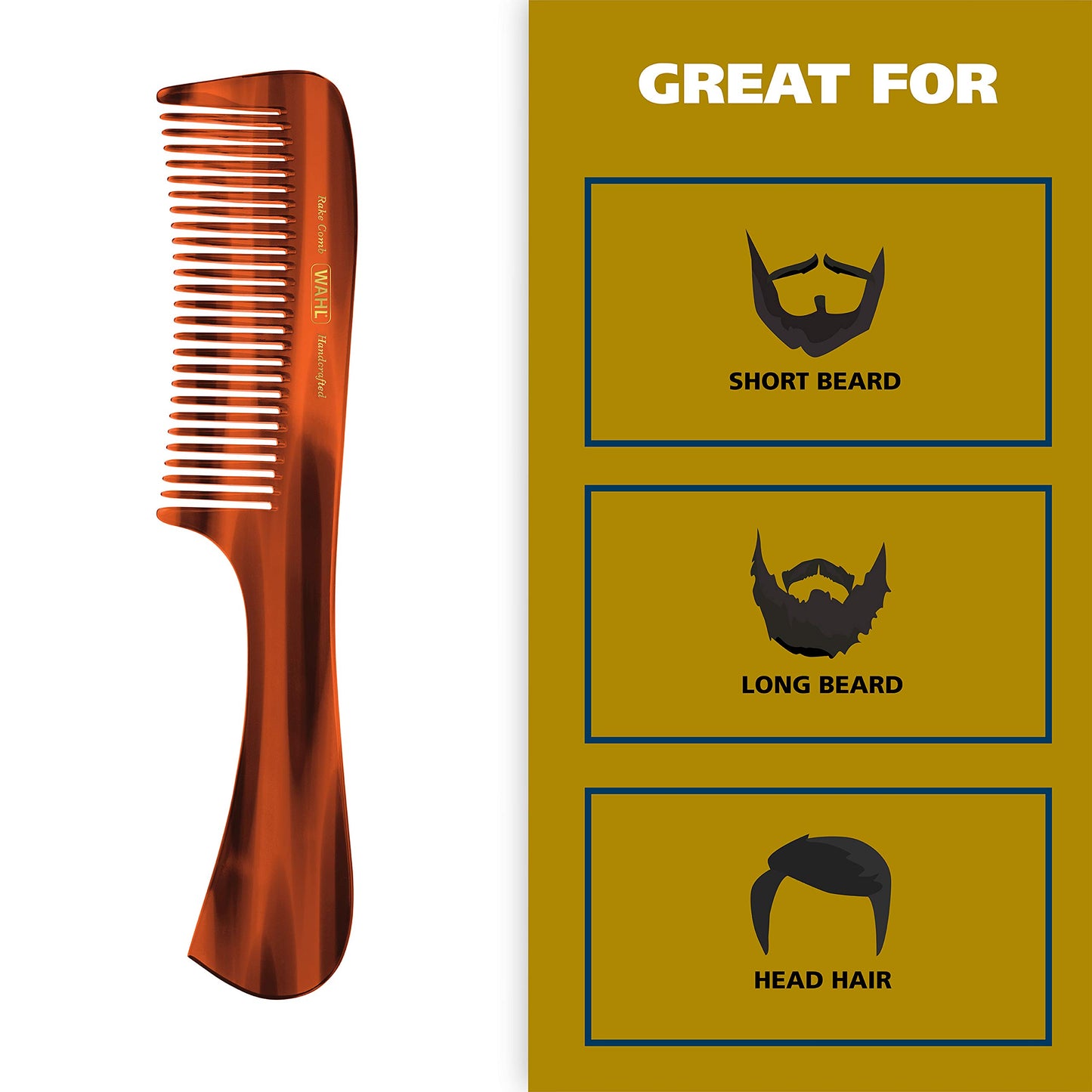 White Smoke Wahl av2022-Wahl Clipper-comb for mens grooming handcrafted hand cut with cellulose acetate smooth rounded tapered teeth model-63b16a13