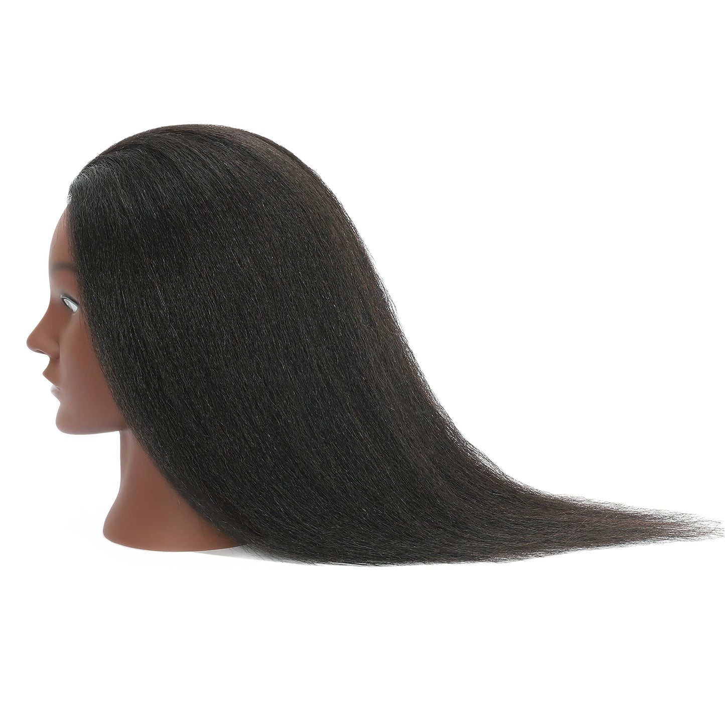 White Smoke TIANYOUHAIR Mannequin Head 100% Human Hair Cosmetology Manikin Doll Training Head with Stand for Hairdresser Practice Braiding Styling Coloring Bleaching Dyeing Cutting Updos Display