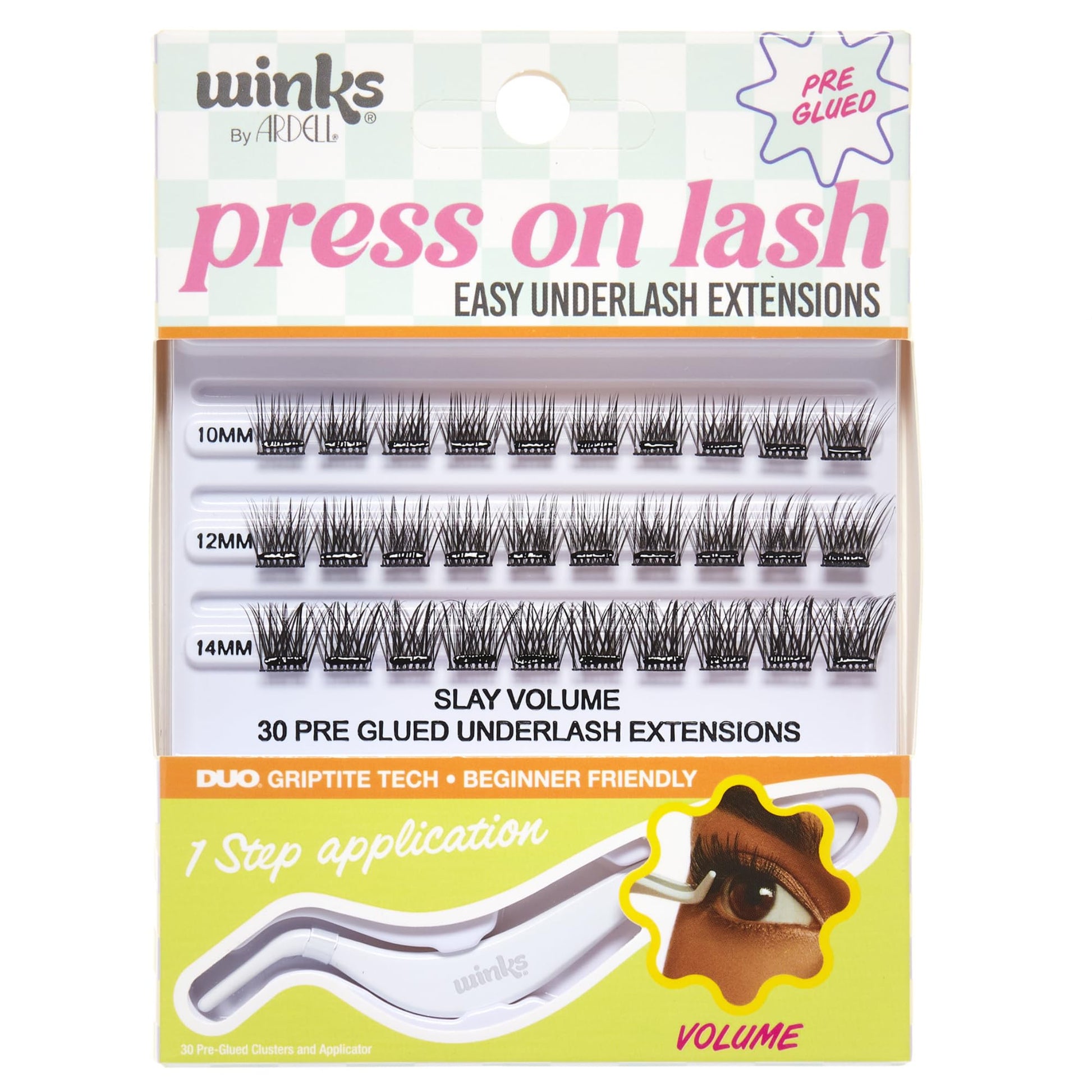 White Smoke Ardell Winks Press On Eyelash Extensions, Volume - DIY Clusters, 30 Individual Lashes, Natural Look with Applicator, 1 Pack