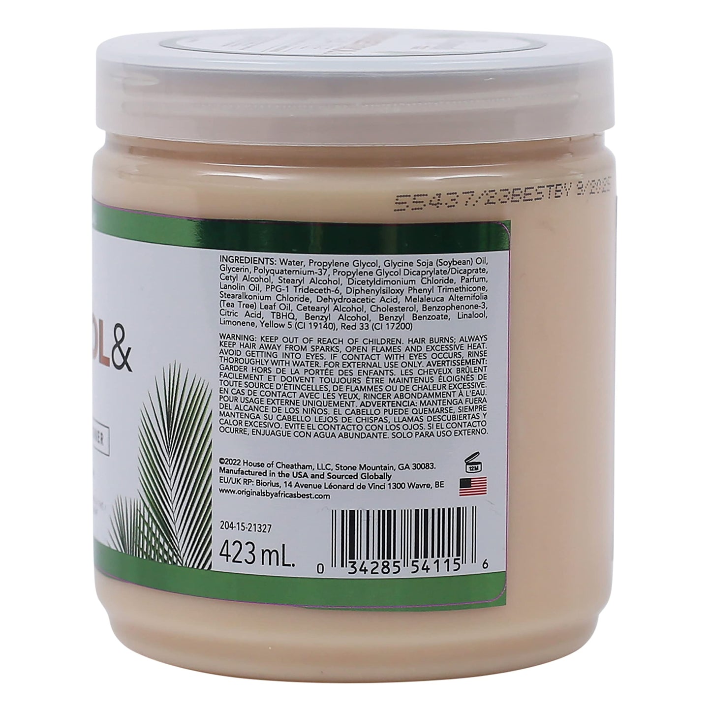 Light Slate Gray Originals by Africa's Best Cholesterol Tea Tree Oil, Rinse-Out Plus Leave in Conditioner, Repair and Revitalize Damaged, Dry, Overprocessed Hair, 15 oz