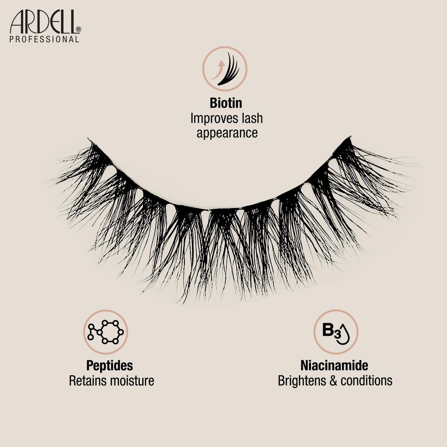 Light Gray Ardell Nourish Lashes 753 – Wispy Natural False Eyelashes with Peptides & Biotin Infused Band, Lash Glue Included, Fluffy Strip Lashes for Sensitive Eyes