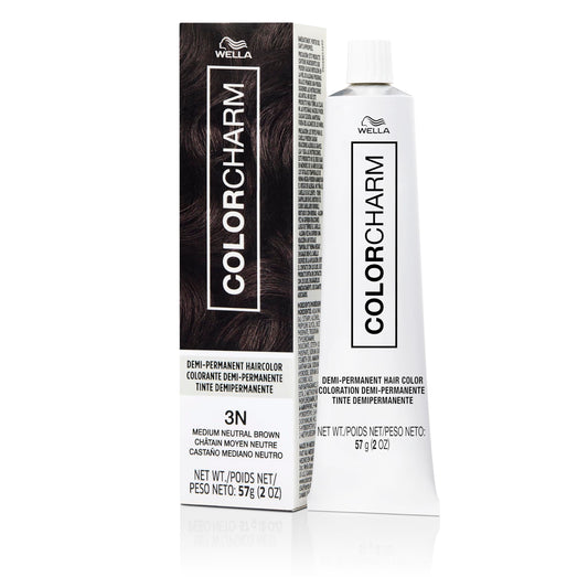 White Smoke COLORCHARM Demi Permanent Hair Color 3N Medium Neutral Brown Gloss, Refresh and Tone 2 Fl Oz