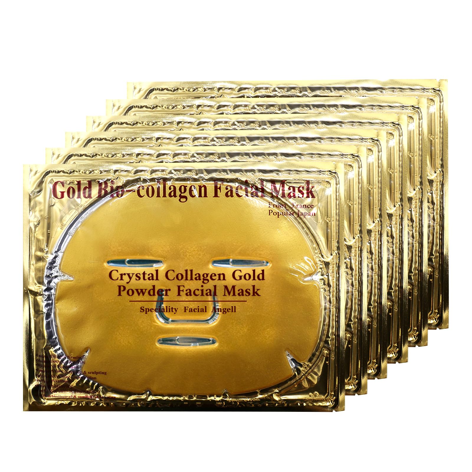 White Smoke Adofect 12 Pack 24K Gold Gel Facial Masks Skincare Set, Collagen Crystal Sheet Patch for Anti Aging, Puffiness, Anti Wrinkle, Moisturizing, Deep Tissue Rejuvenation and Hydrates Skin
