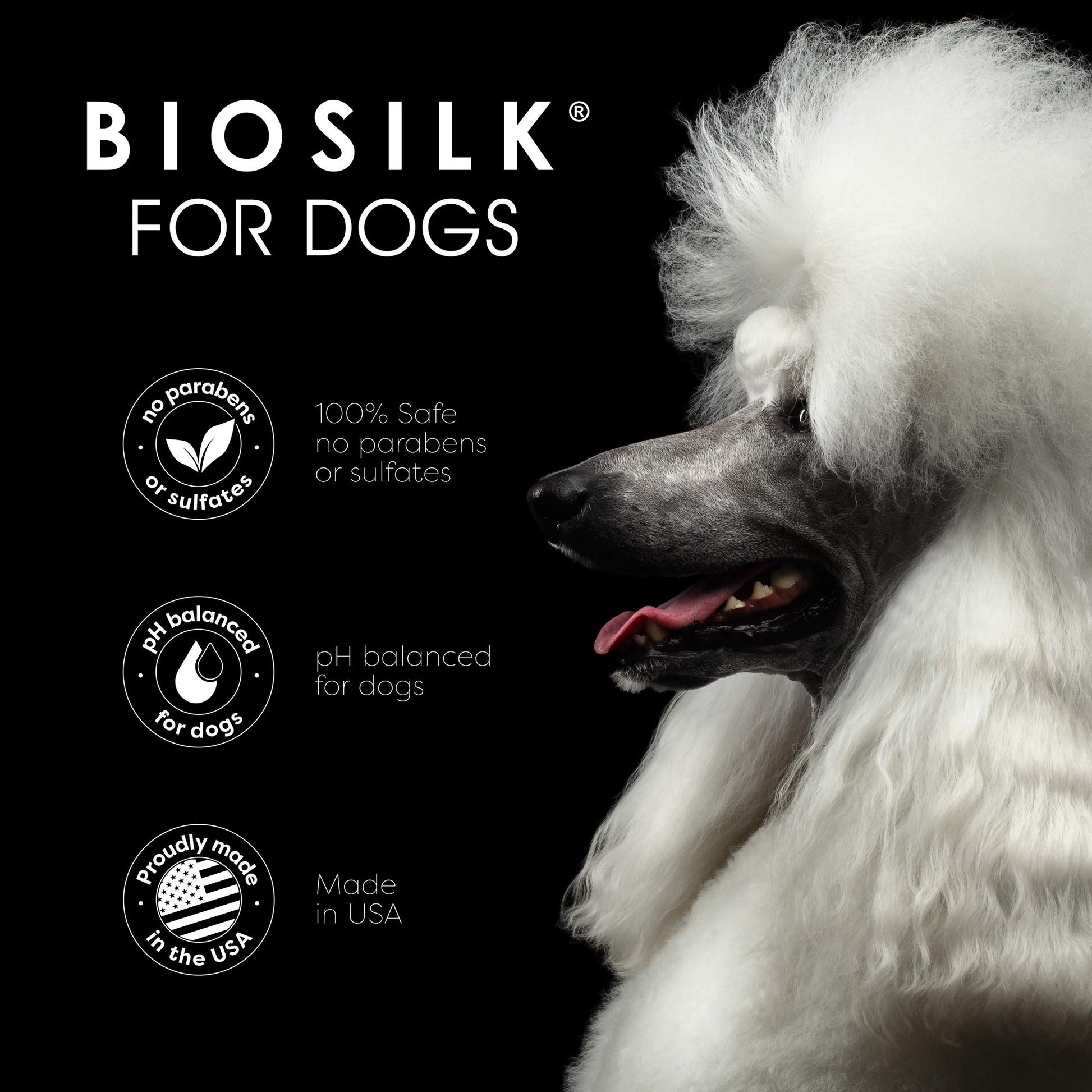 Black BioSilk for Dogs Silk Therapy Conditioner with Natural Coconut Oil | Pet Conditioner - 6 Pack
