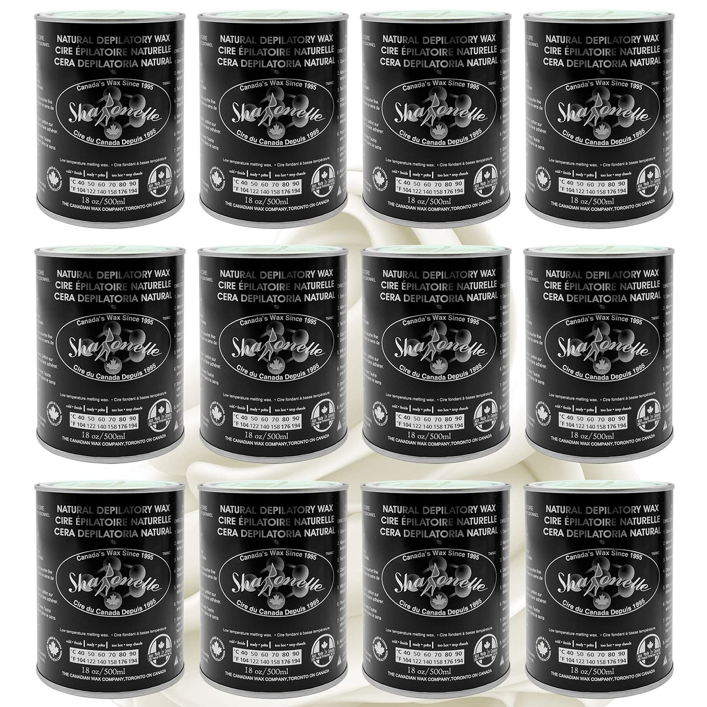 Dark Slate Gray 12PC Natural Soft Wax All Purpose Canned Wax for Sensitive Skin Canada-Made Melting Wax by Sharonelle (Milk Cream)