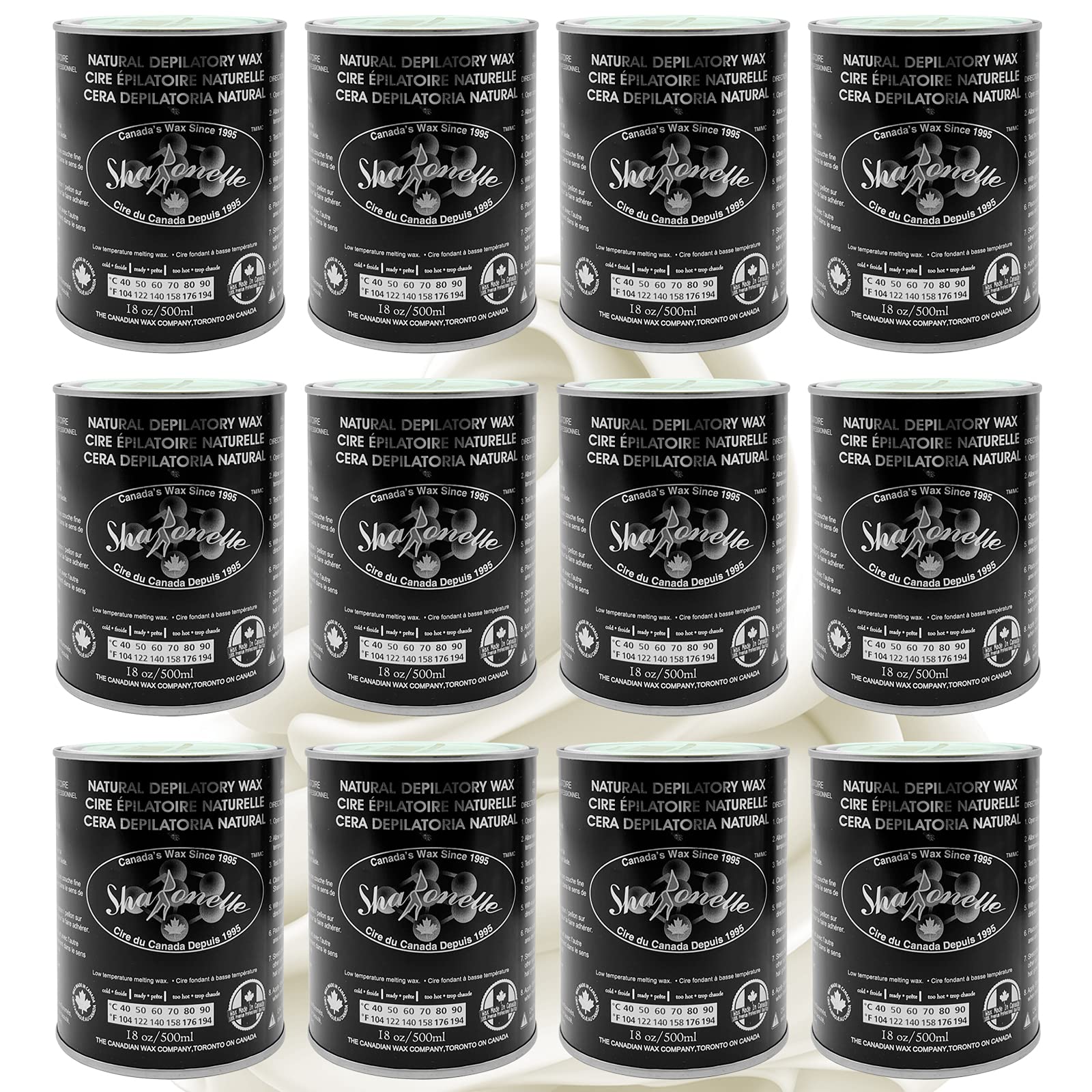 Dark Slate Gray 12PC Natural Soft Wax All Purpose Canned Wax for Sensitive Skin Canada-Made Melting Wax by Sharonelle (Milk Cream)