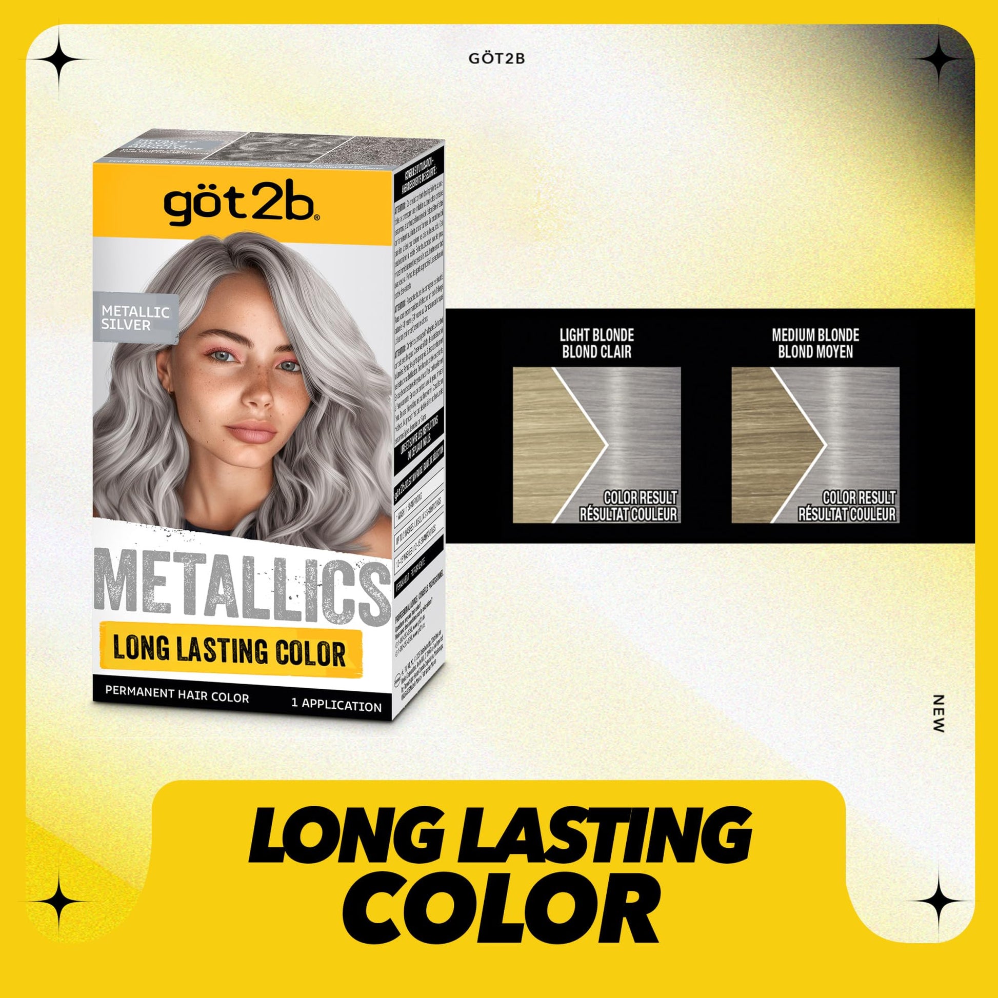 Seashell Got2b Metallics Permanent Hair Color, M71 Metallics Silver