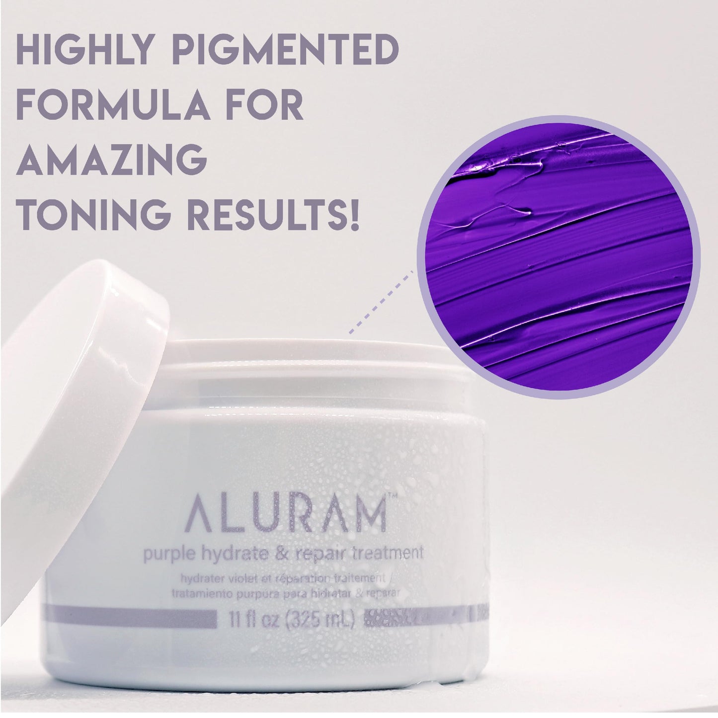 Lavender ALURAM Purple Hydrate & Repair Hair Treatment, Intense Moisture Infusion, Clean Hydration Boost for Silver & Color Treated Hair,11 Fl Oz