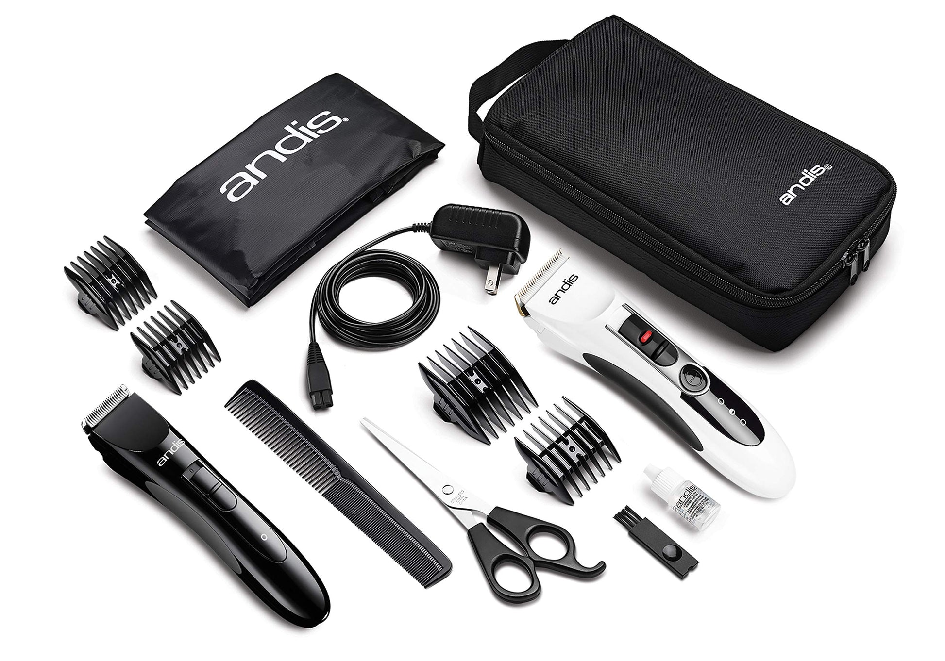 White Smoke Andis 24610 Select Cut Combo Home Haircutting Kit, 13pc, White/Black
