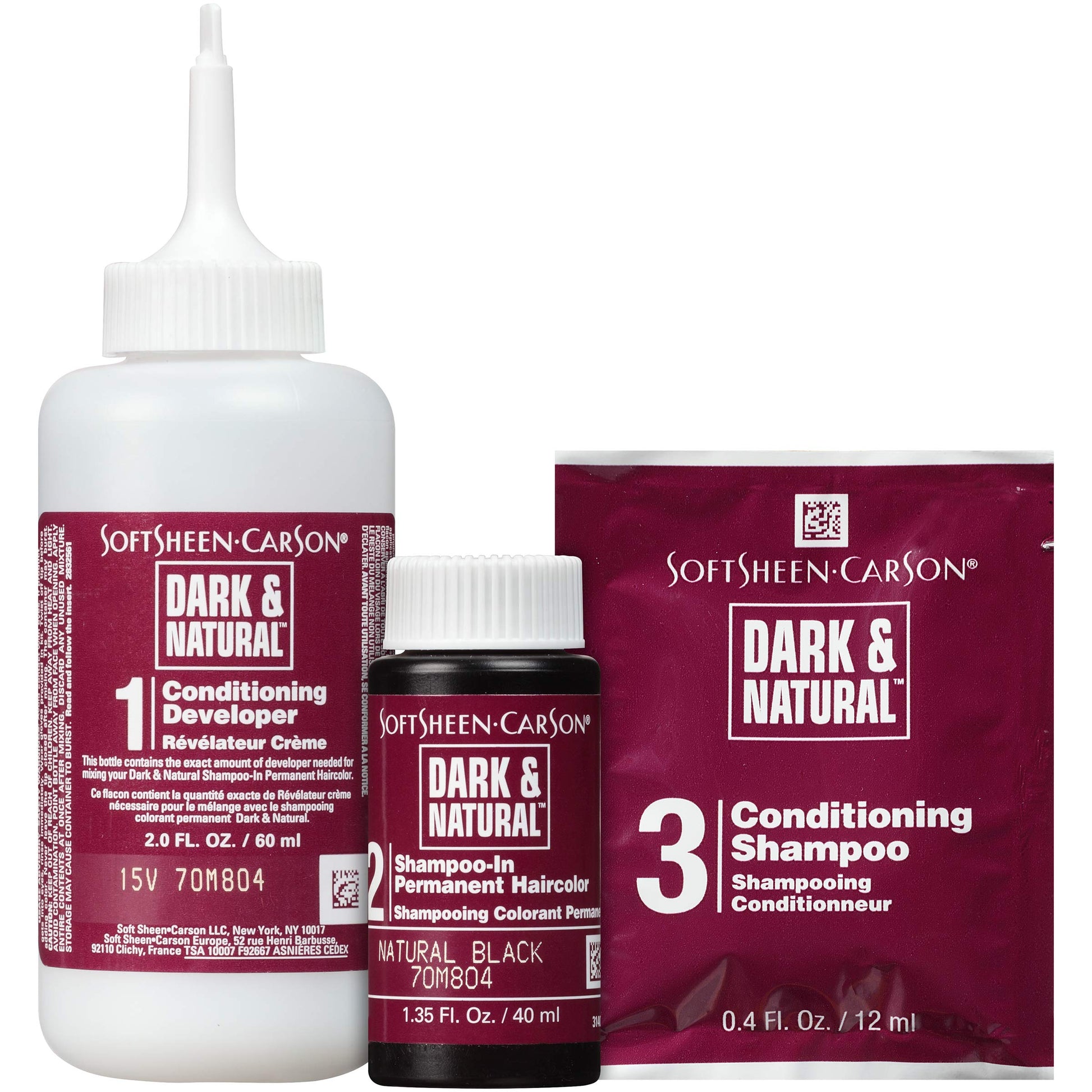 White Smoke SoftSheen-Carson Dark & Natural Hair Color for Men 5 Minutes, Gray Coverage for Up To 6 Weeks, Shampoo-in Permanent Hair Dye, Jet Black, Ammonia Free, Natural Black
