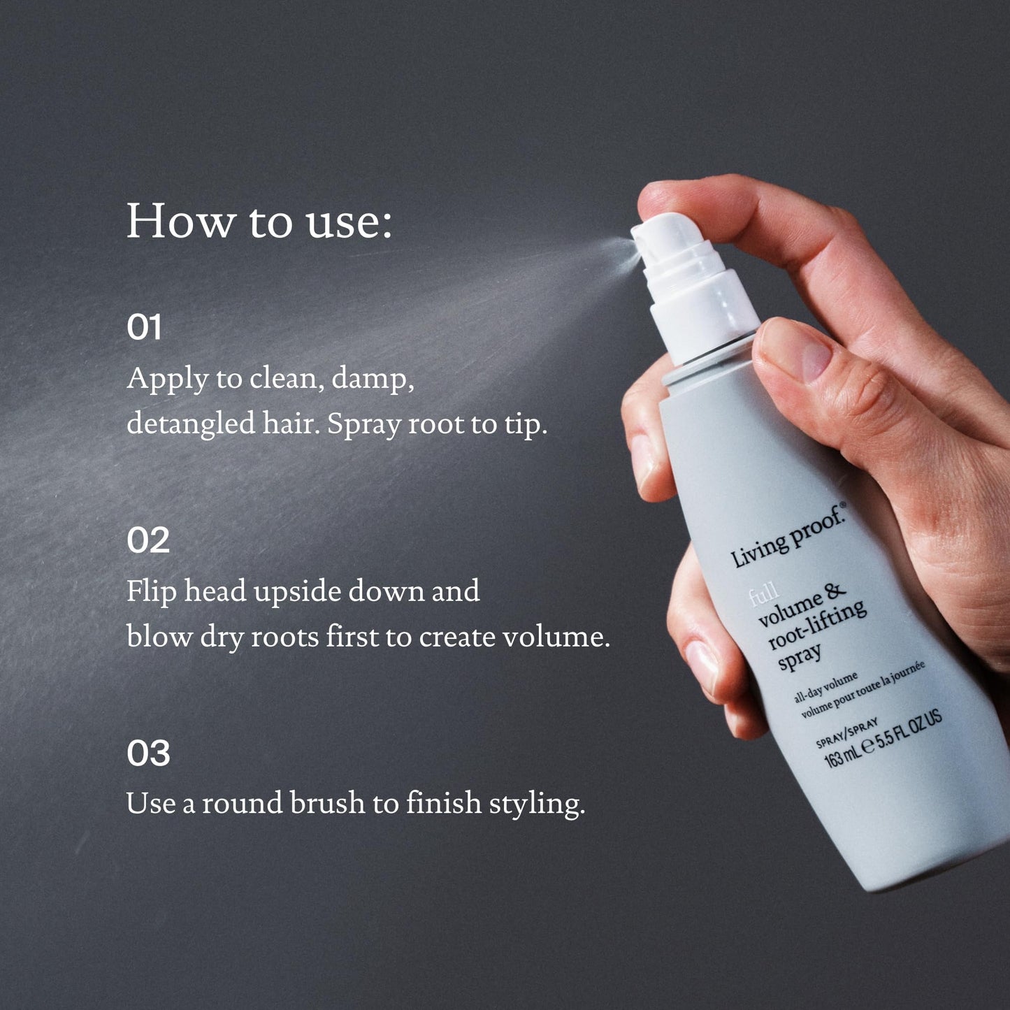 Dark Slate Gray Living proof Full Volume & Root-Lifting Spray