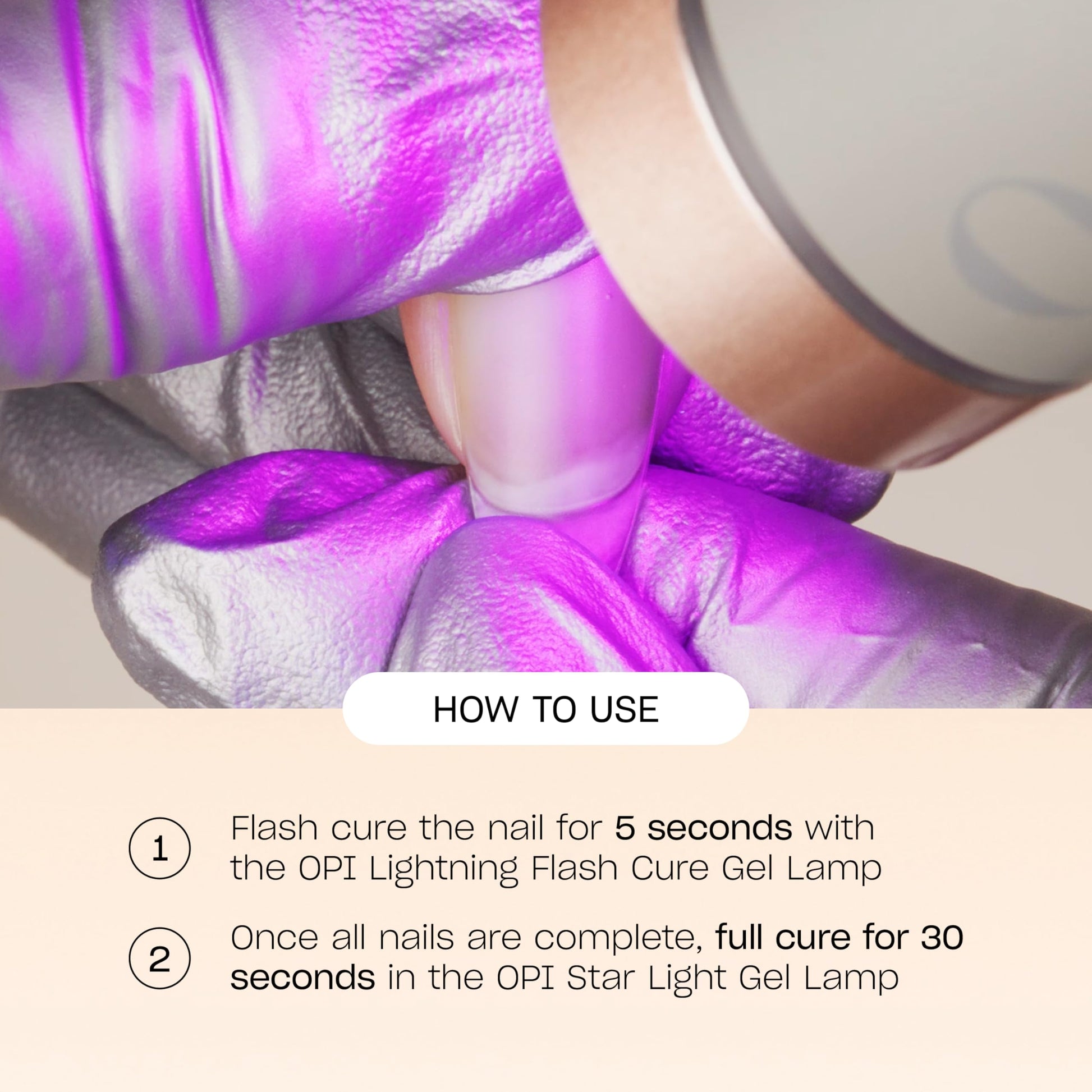 Antique White OPI Cordless Lightening Flash Cure Gel Lamp | Touch LED Light | Lightweight, Portable, & 360° Movement