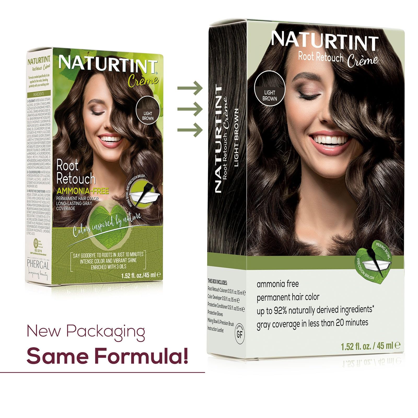 White Smoke Naturtint Light Brown Root Retouch Crème Permanent Hair Color - Ammonia Free, Conceal Grays, No Artificial Scent, 1.52 Fl Oz