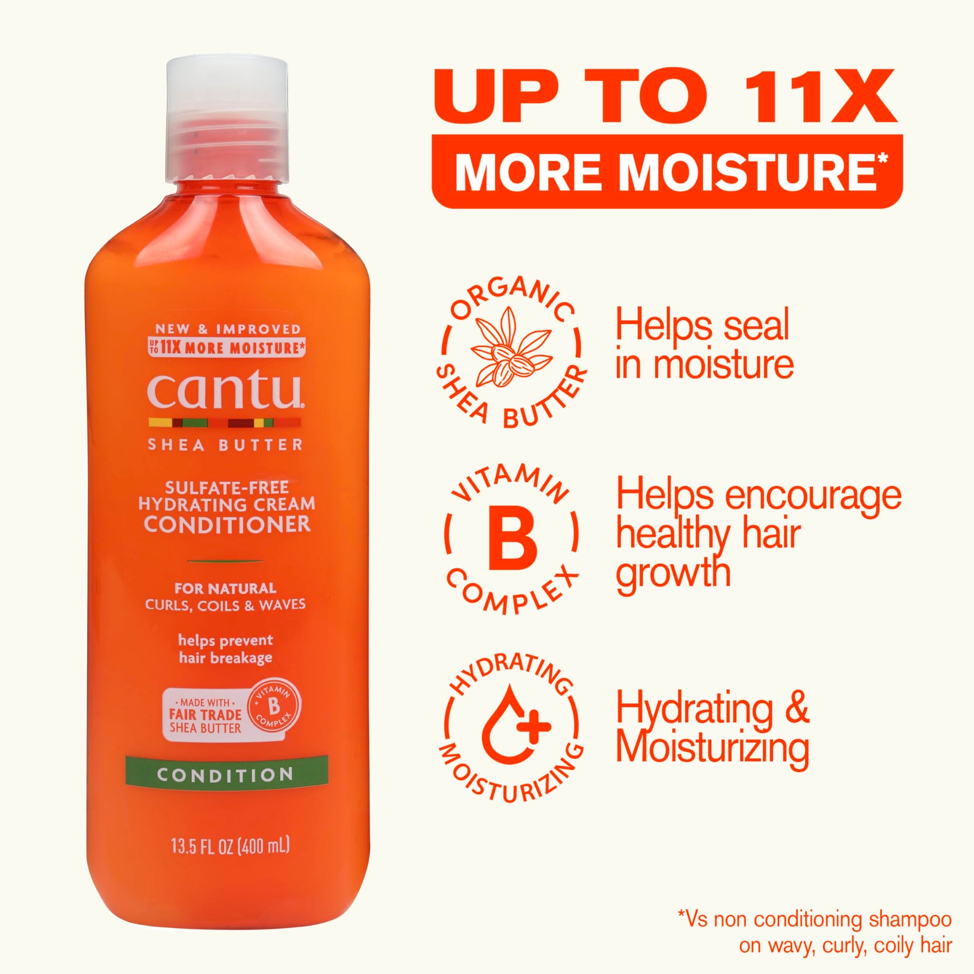 Seashell Cantu Shea Butter for Natural Hair Hydrating Cream Conditioner, 13.5 Ounce (07532-12/3EU)