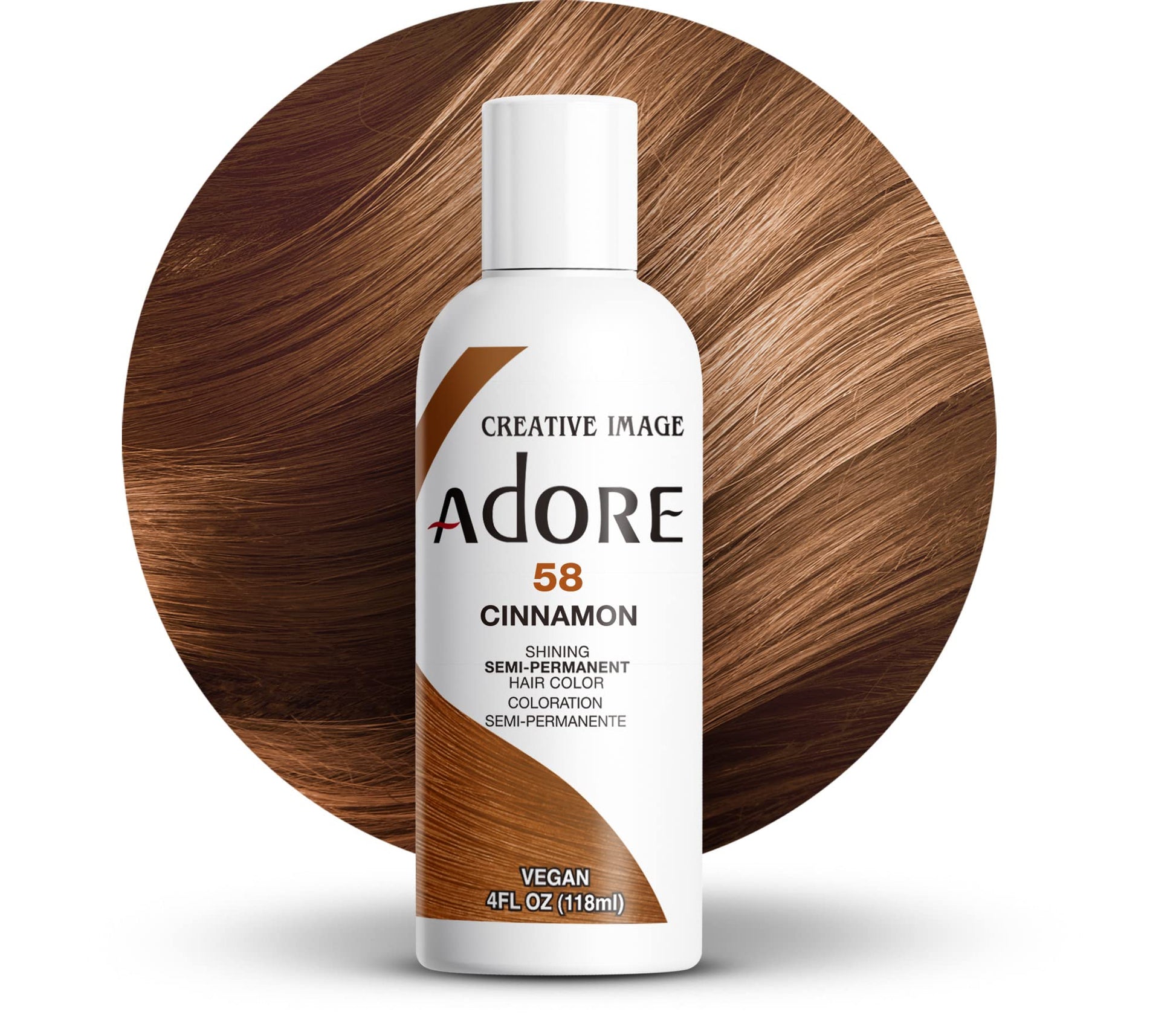 White Smoke Adore Semi Permanent Hair Color - Vegan and Cruelty-Free Hair Dye - 4 Fl Oz - 058 Cinnamon (Pack of 3)