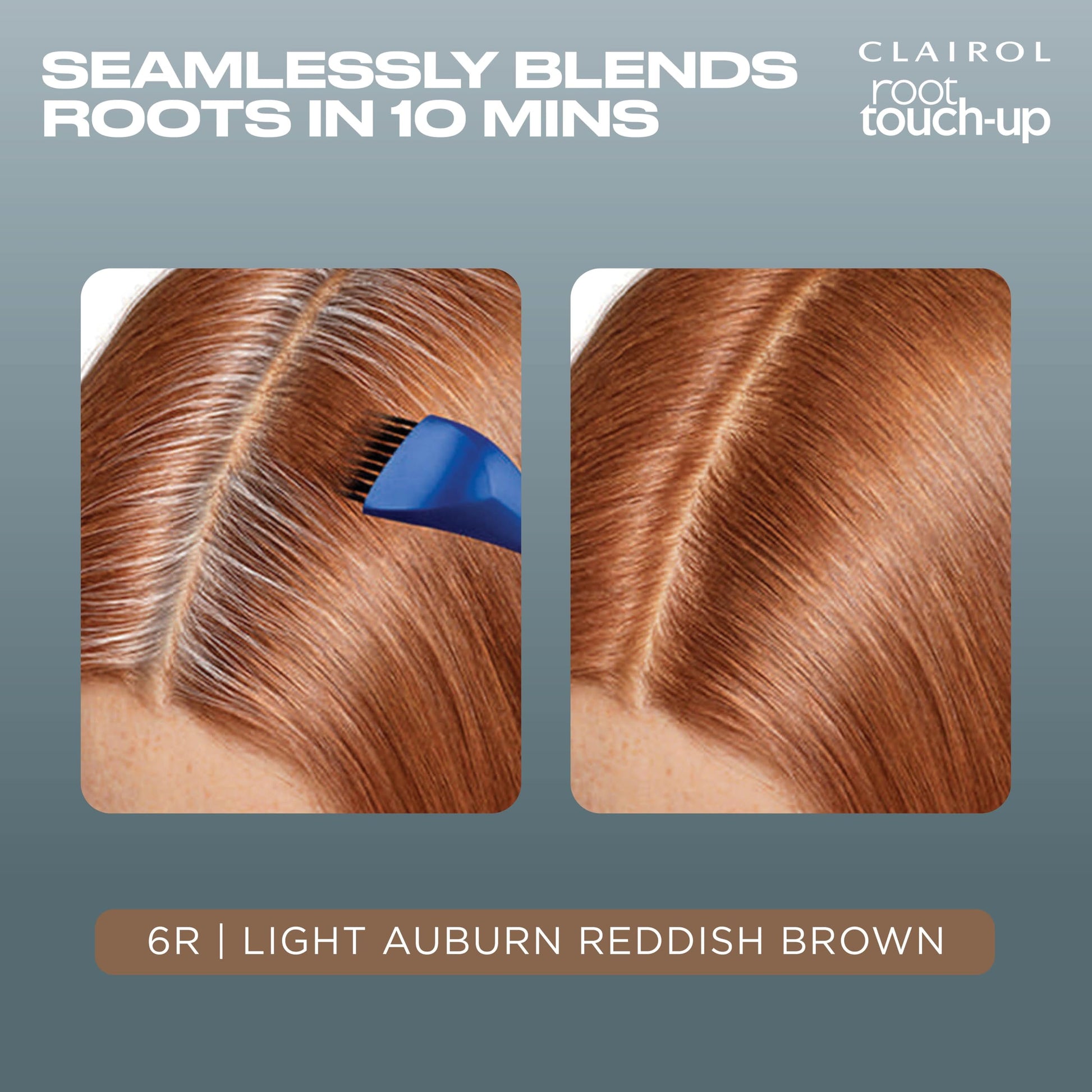 Dim Gray Clairol Root Touch-Up by Nice'n Easy Permanent Hair Dye, 6R Light Auburn/Reddish Brown Hair Color, Pack of 2