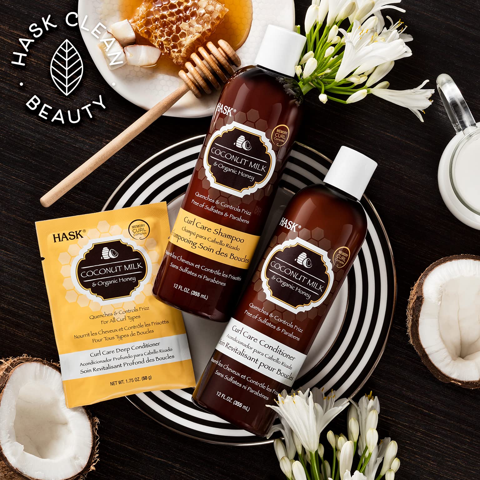 Black Hask Curl Care Coconut Milk & Honey Conditioner, 12 Ounce