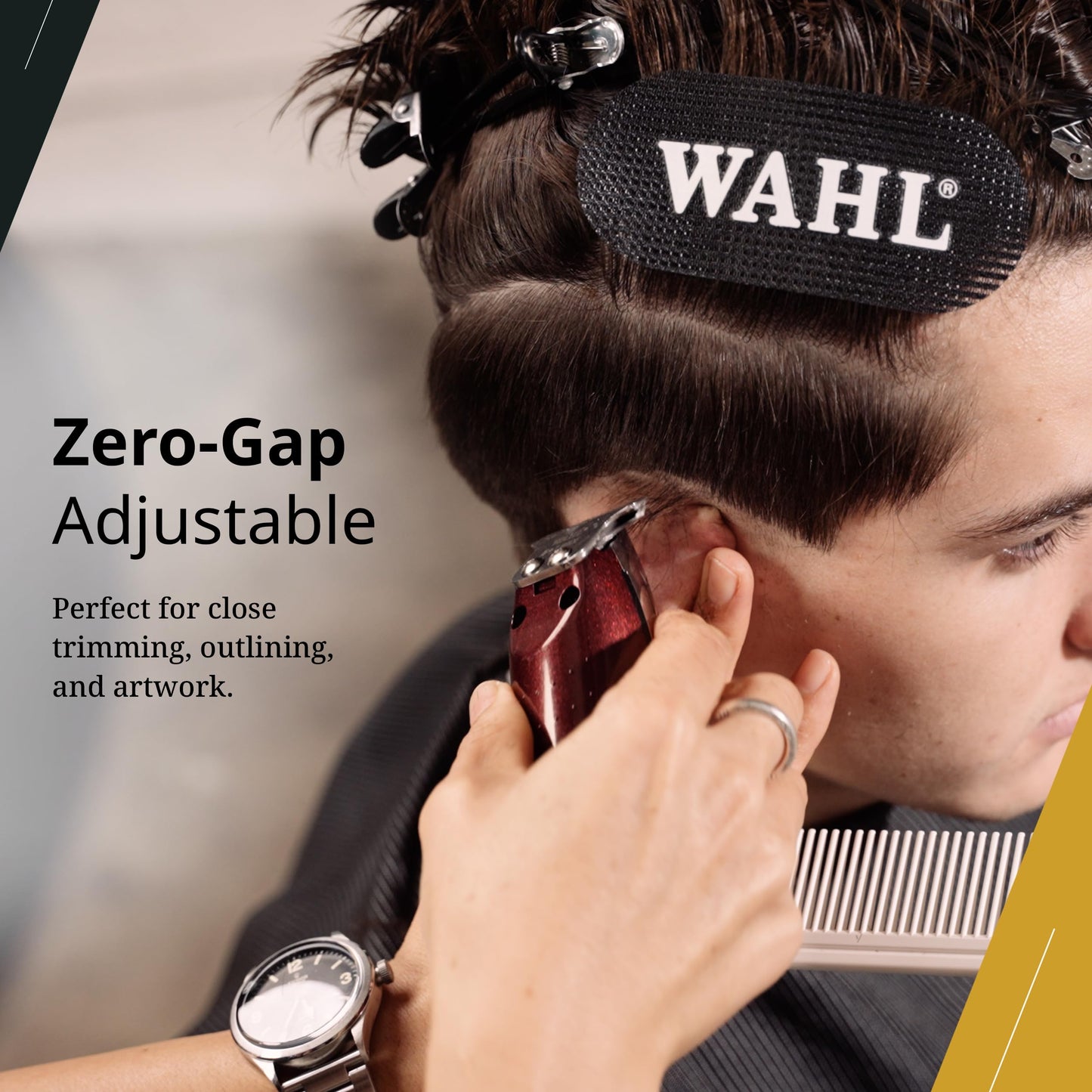 Black Wahl Professional Cordless Detailer Li T Wide Blade Lithium Ion Battery 100 Min Runtime