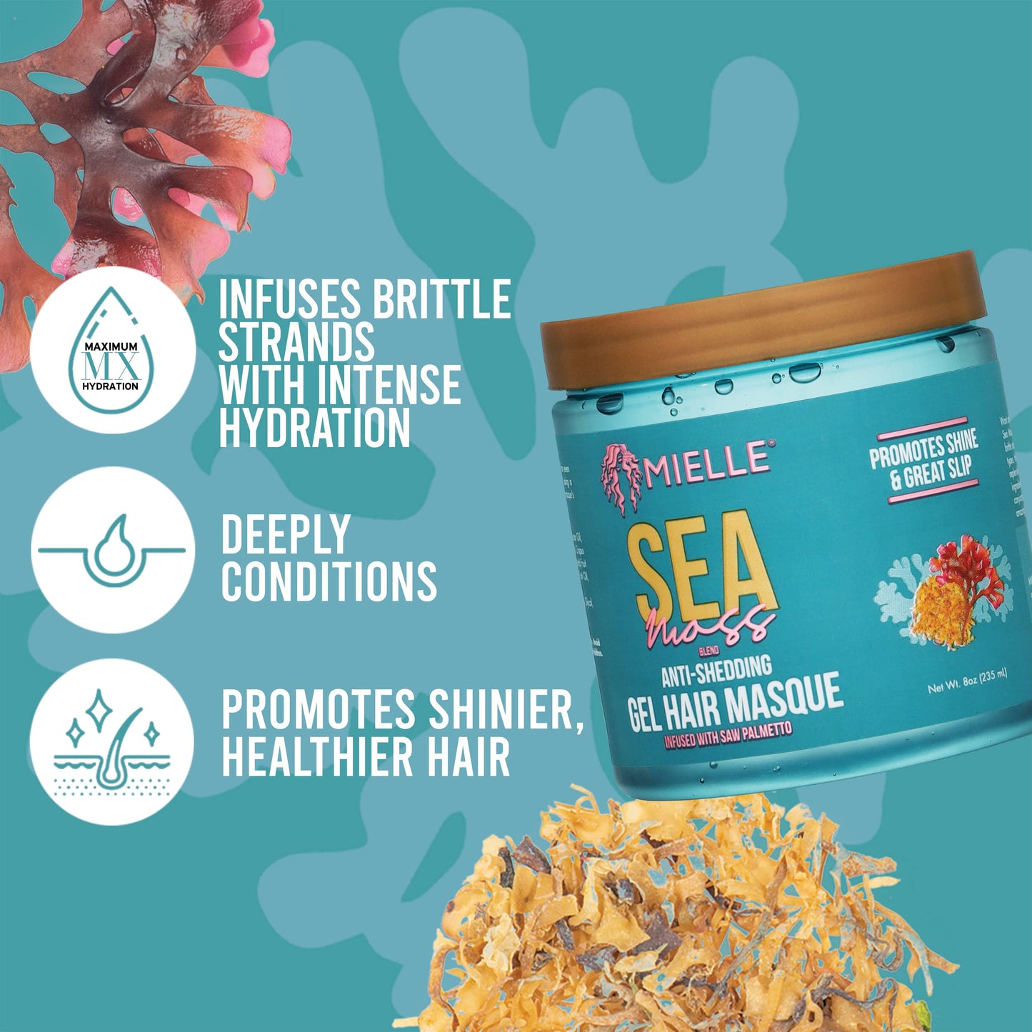 Cadet Blue Mielle Organics Sea Moss Anti-Shedding Curl Gel Hair Masque