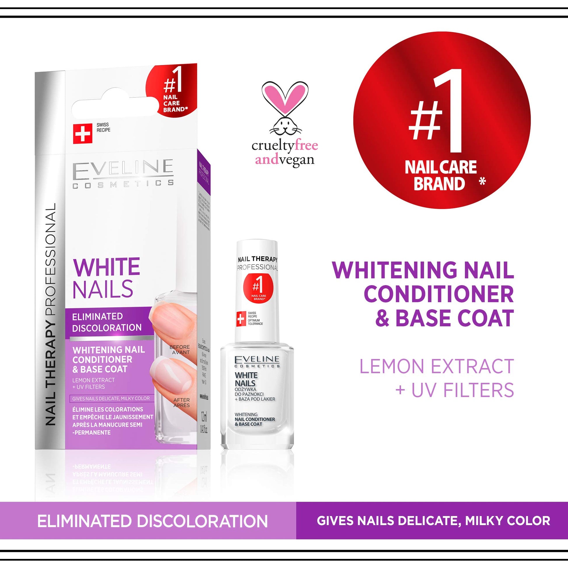 White Smoke Eveline Cosmetics 3 In 1 Instantly Whiter Nail Whitener