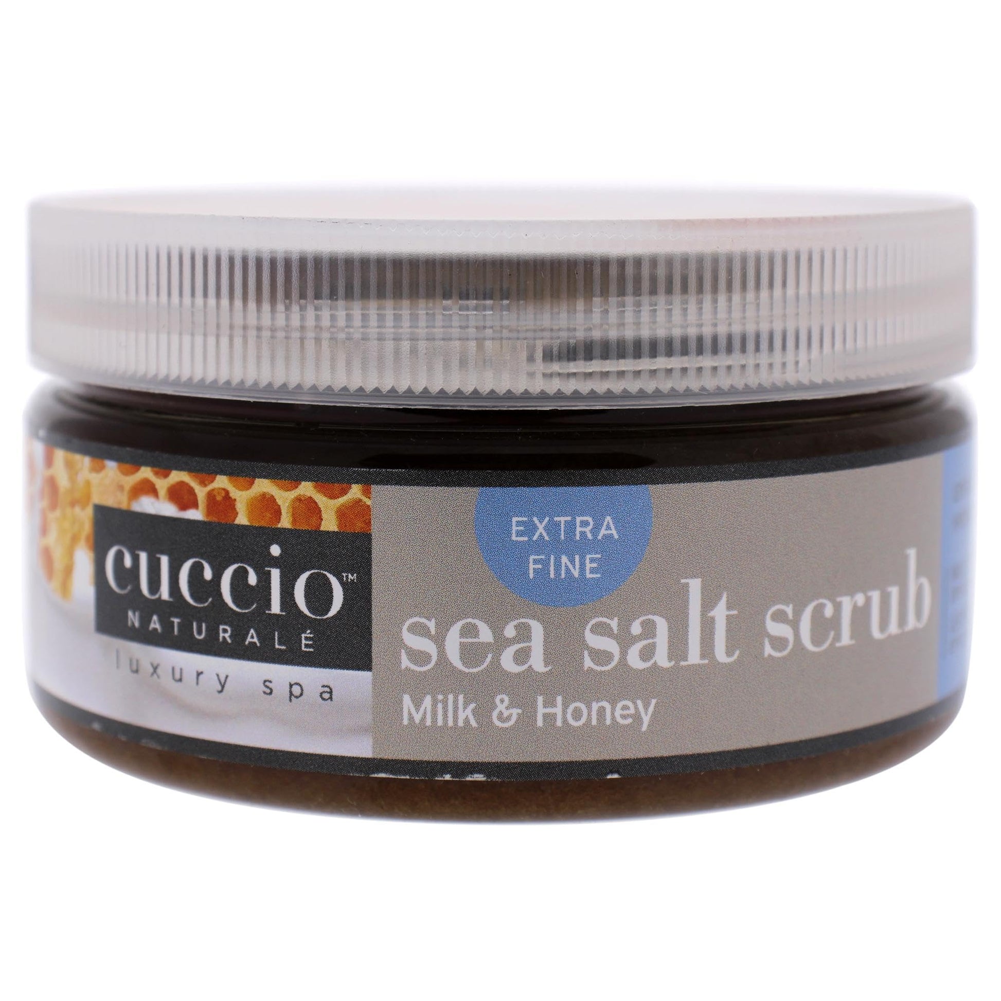 Light Slate Gray Cuccio Naturale Sea Salt Scrub - Extra Fine - Gently Exfoliates To Remove Dead Skin Cells - Leaves Skin Supple, Radiant And Youthful Looking - Paraben And Cruelty Free - Milk And Honey - 8 Oz