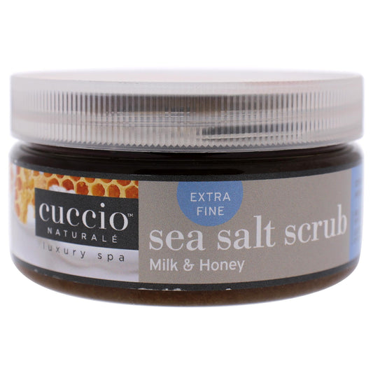 Light Slate Gray Cuccio Naturale Sea Salt Scrub - Extra Fine - Gently Exfoliates To Remove Dead Skin Cells - Leaves Skin Supple, Radiant And Youthful Looking - Paraben And Cruelty Free - Milk And Honey - 8 Oz