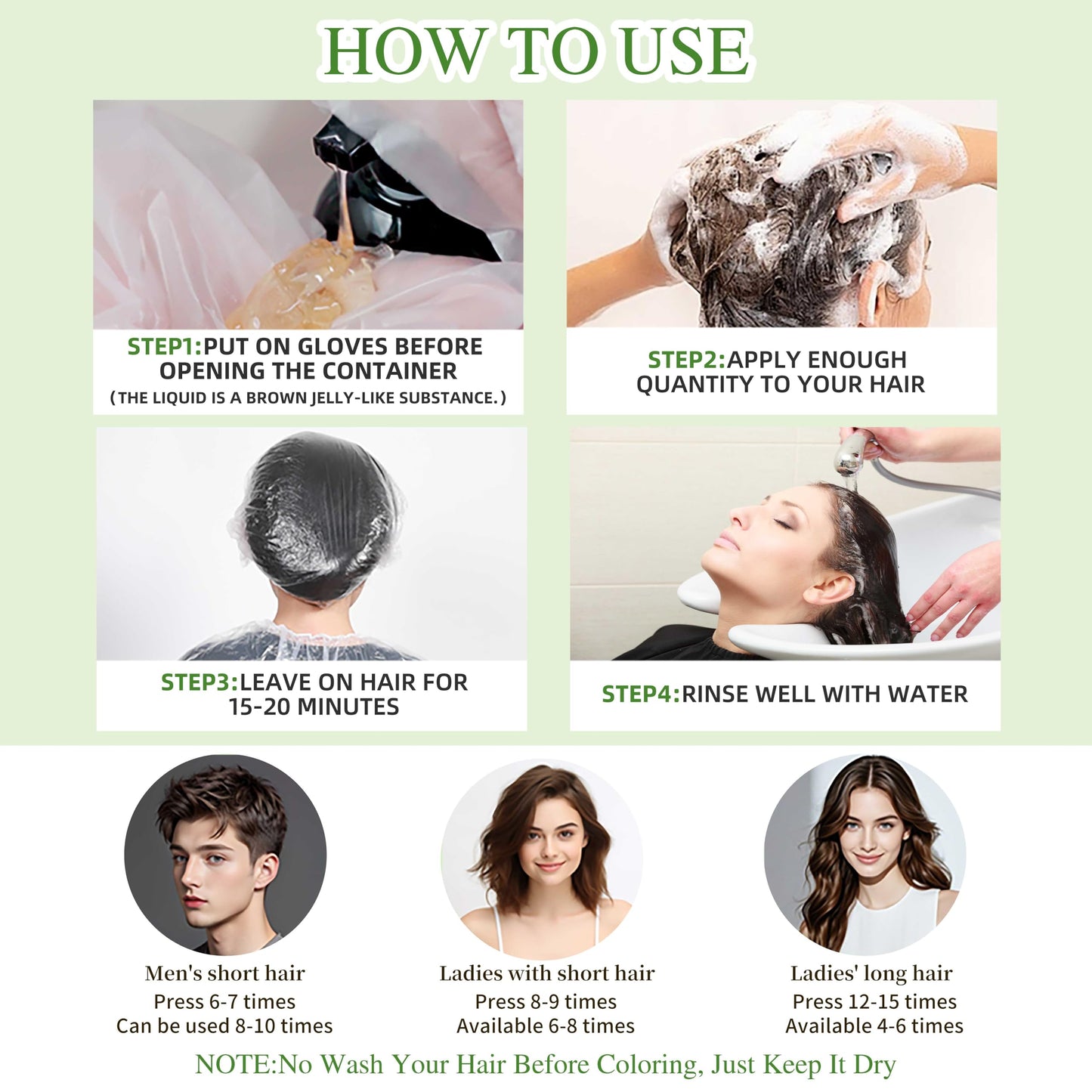 White Smoke SHIHUANUO Black Hair Dye Shampoo 3 in 1 for Gray Hair Coverage, Herbal Ingredients Natural Shampoo Black Hair Dye for Women & Men/Ammonia-Free 520ml