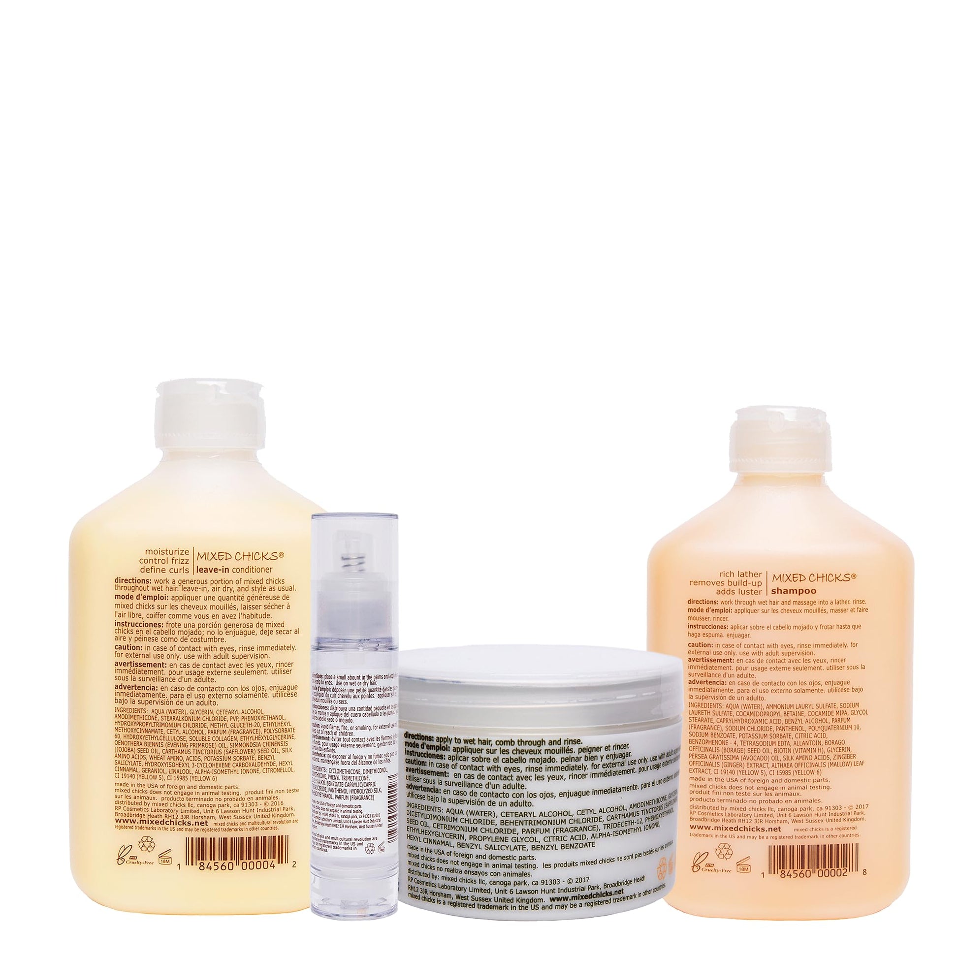 White Smoke Mixed Chicks Quad Pack - Shampoo 10 fl. oz., Deep Conditioner, 8.0 fl. oz., Leave-In Conditioner, 10 fl. oz., Hair Silk, 1.7 fl. oz